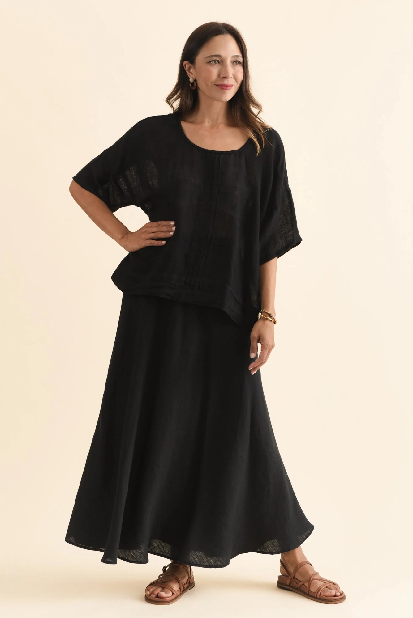Francesca Black Linen Top - Image 6