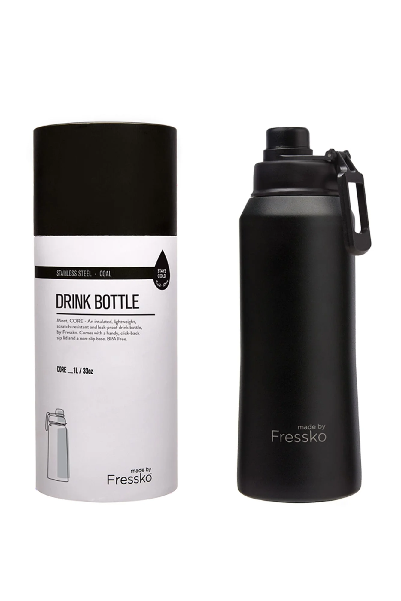 Fressko Coal 1L Stainless Steel Water Bottle - Image 2