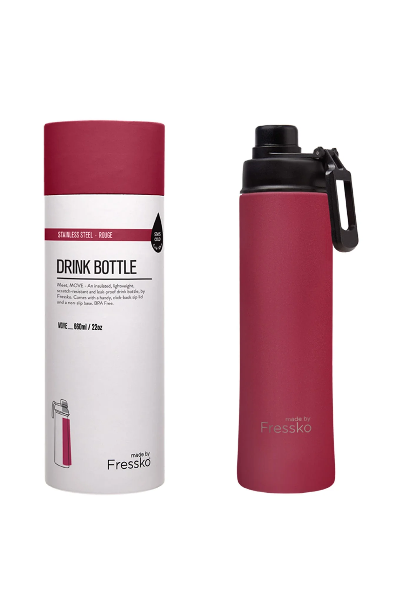 Fressko Rouge 660ml Stainless Steel Water Bottle - Image 2