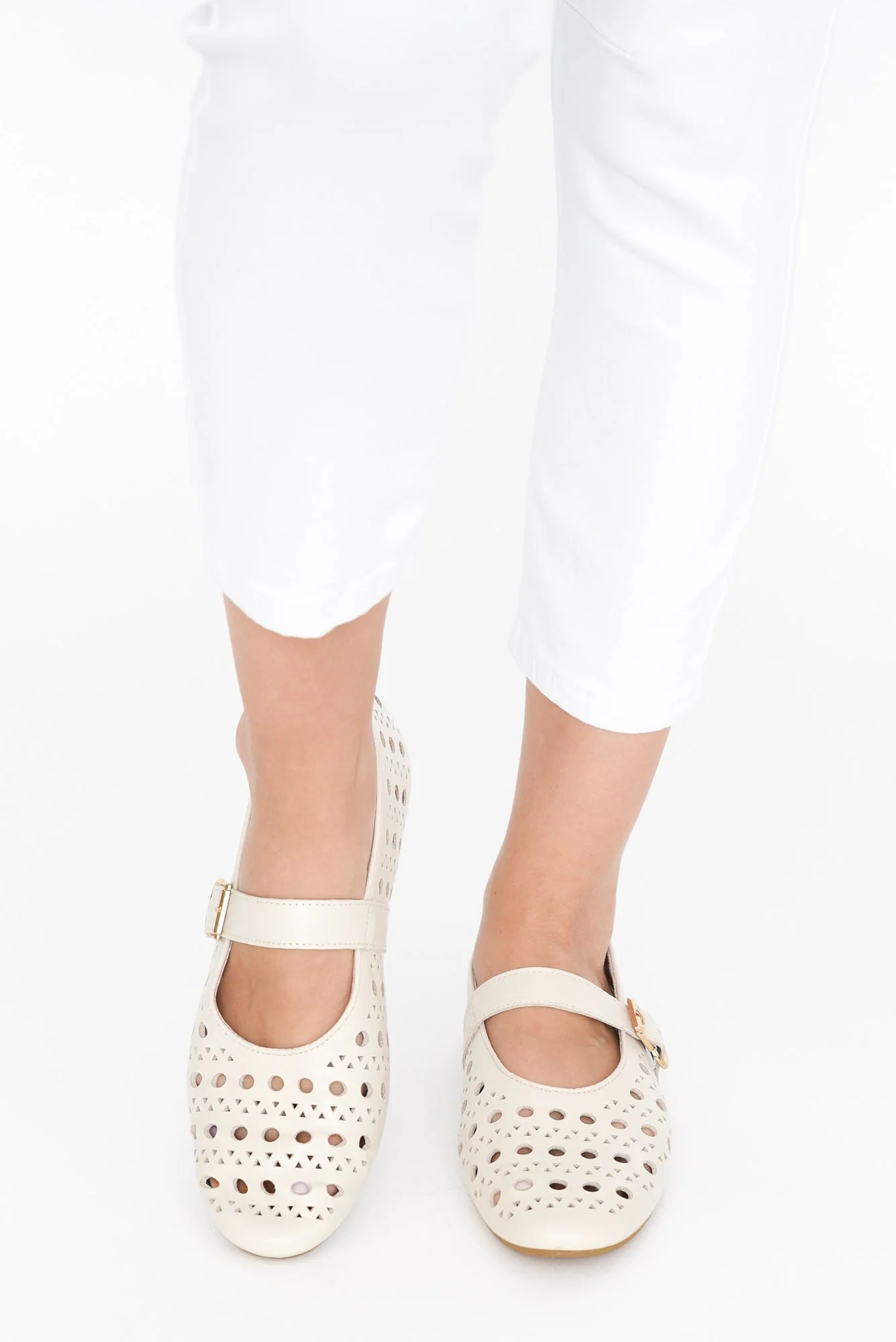 Fruity Cream Leather Ballet Flat - Image 6