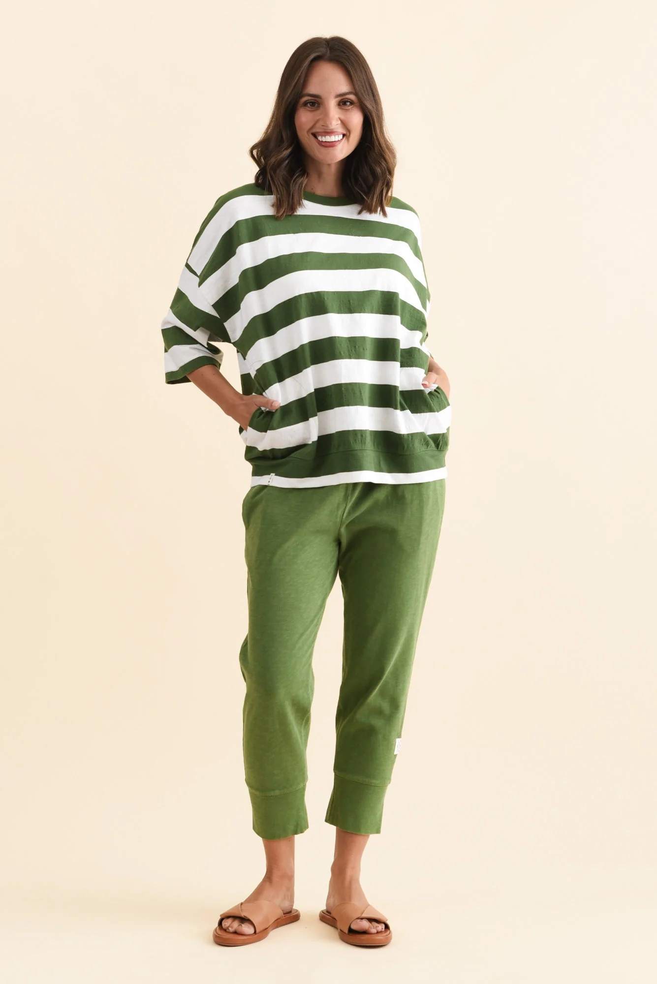 Fundamental Brunch Olive Cotton Sweatpants - Image 6
