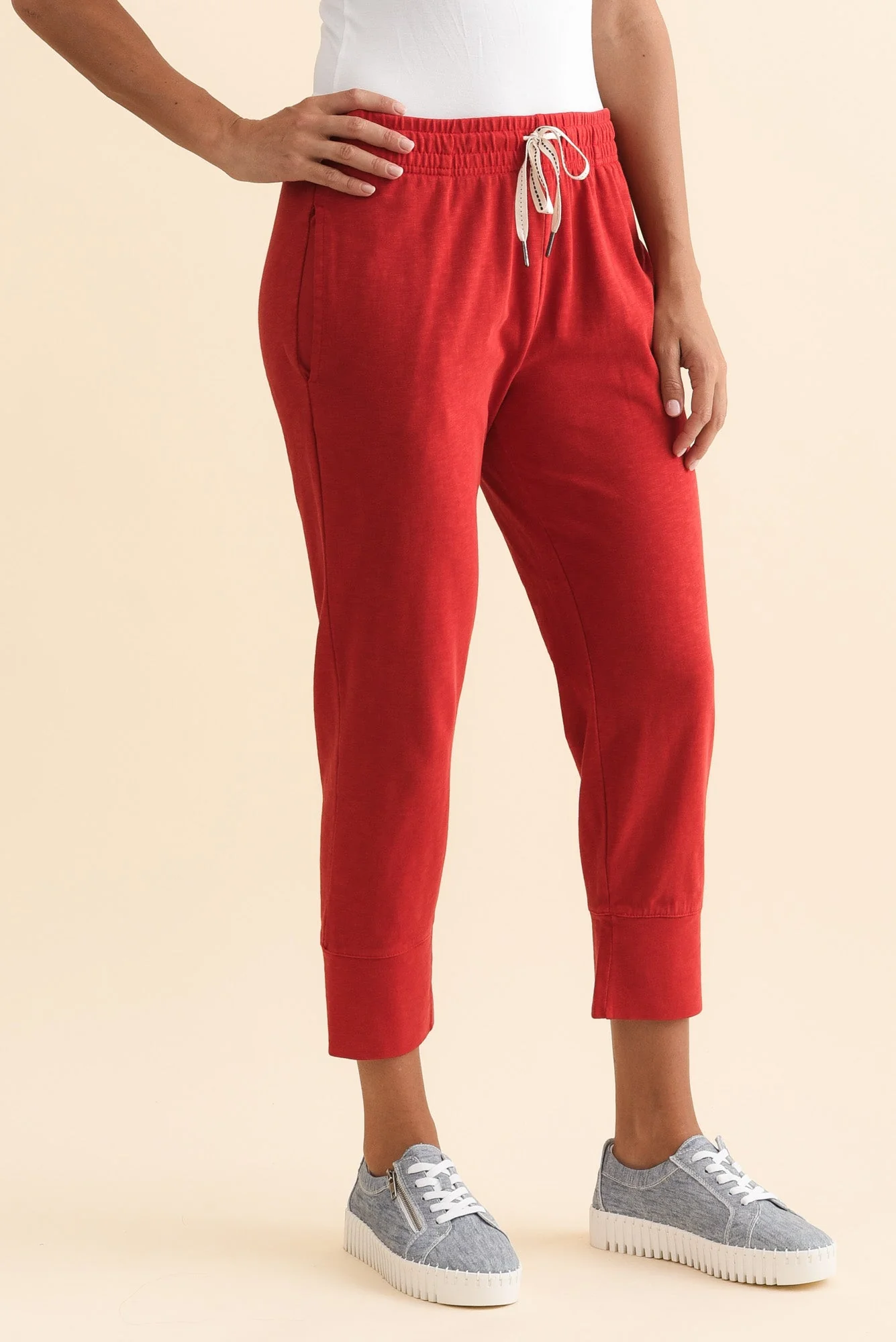 Fundamental Brunch Red Cotton Sweatpants - Image 4