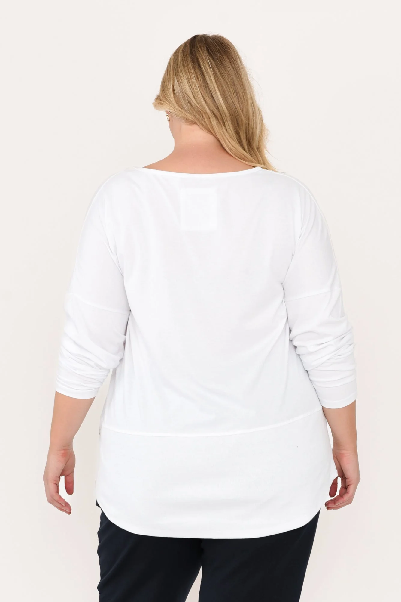 Fundamental White Cotton Rib Sleeved Top - Image 16