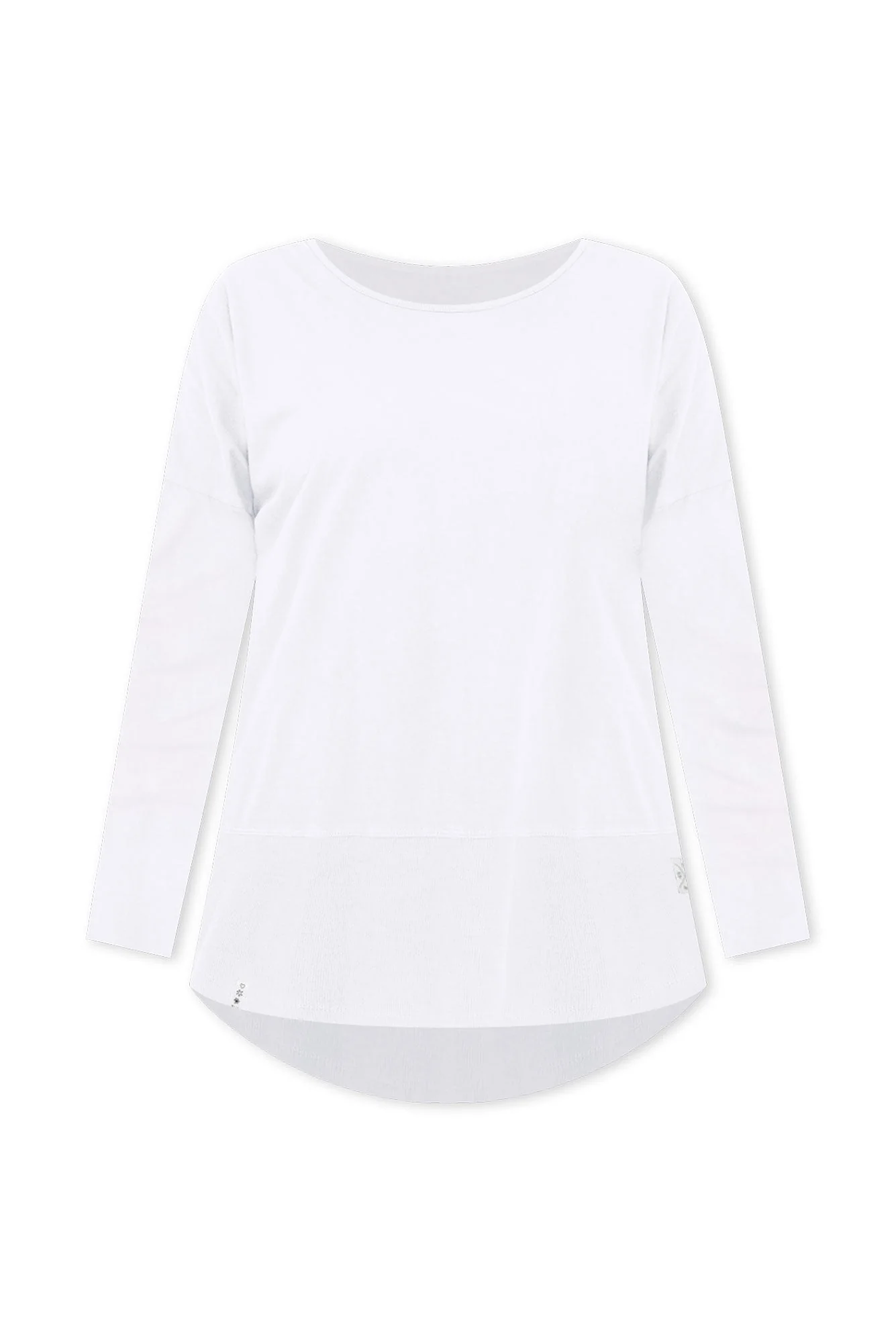 Fundamental White Cotton Rib Sleeved Top - Image 3