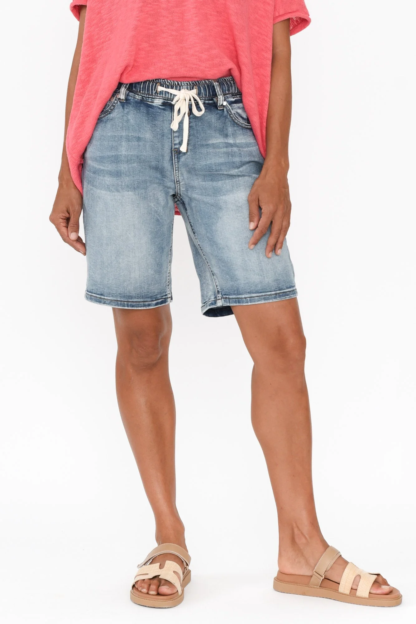Gabby Mid Blue Denim Bermuda Shorts