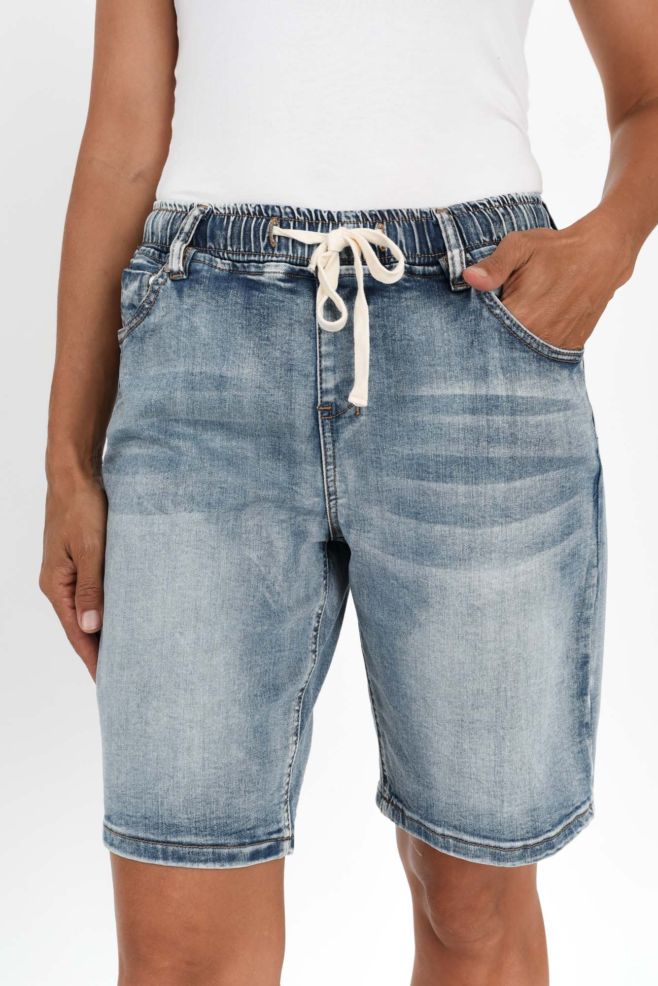 Gabby Mid Blue Denim Bermuda Shorts - Image 5