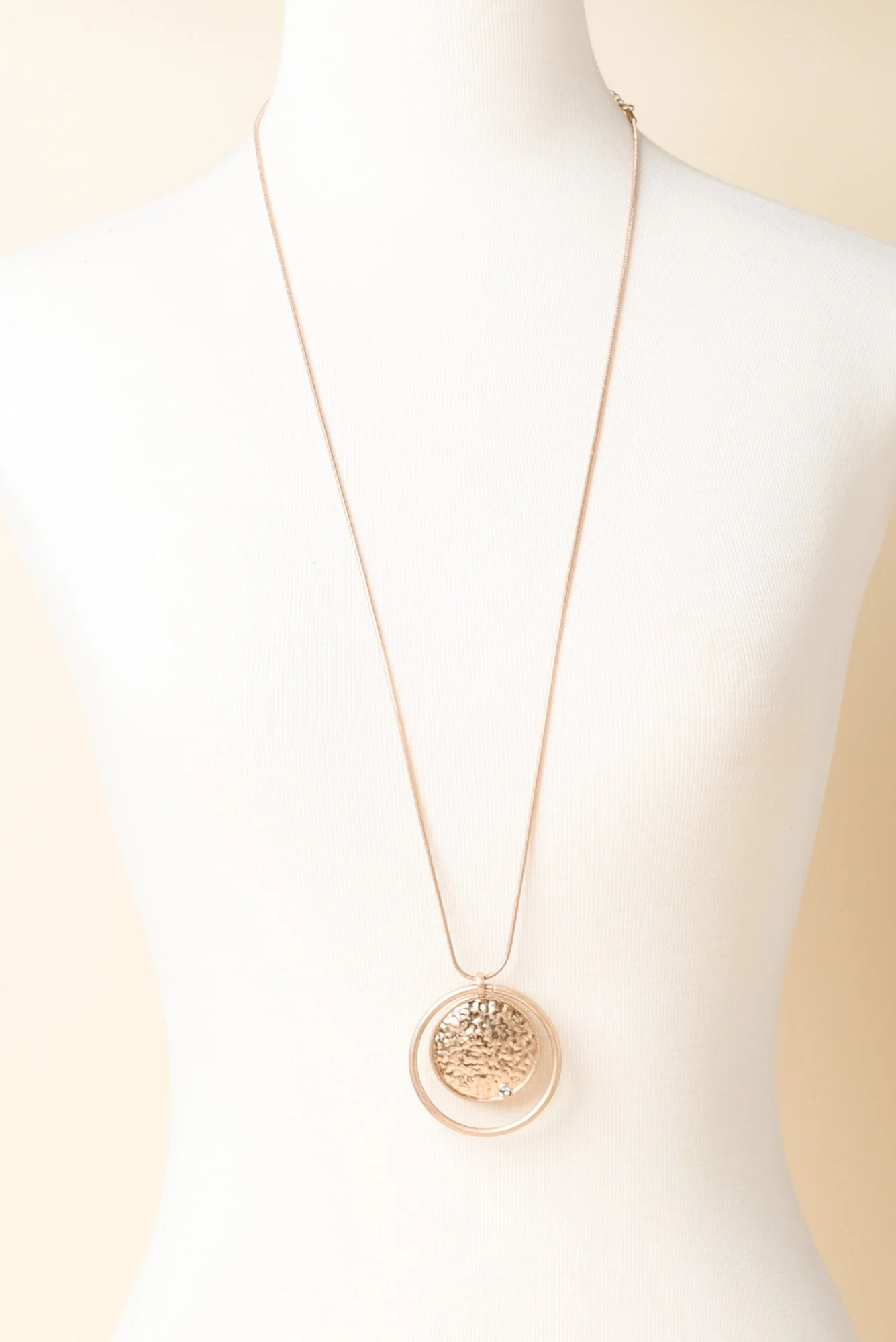 Galloway Gold Beaten Disc Necklace - Image 2