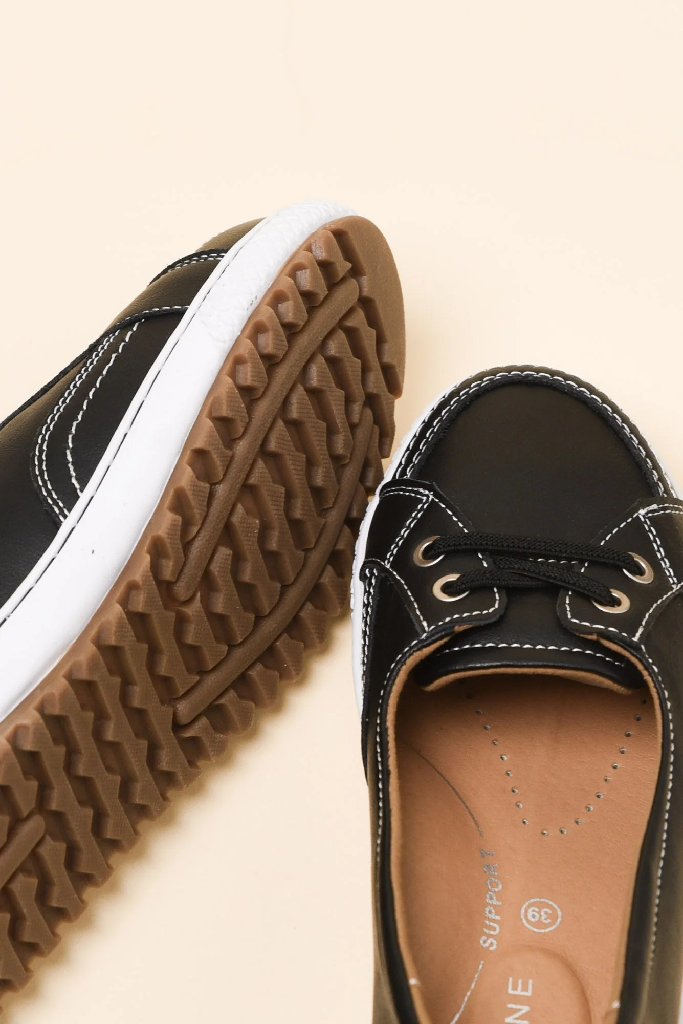 Garland Black Leather Loafer Sneaker - Image 3