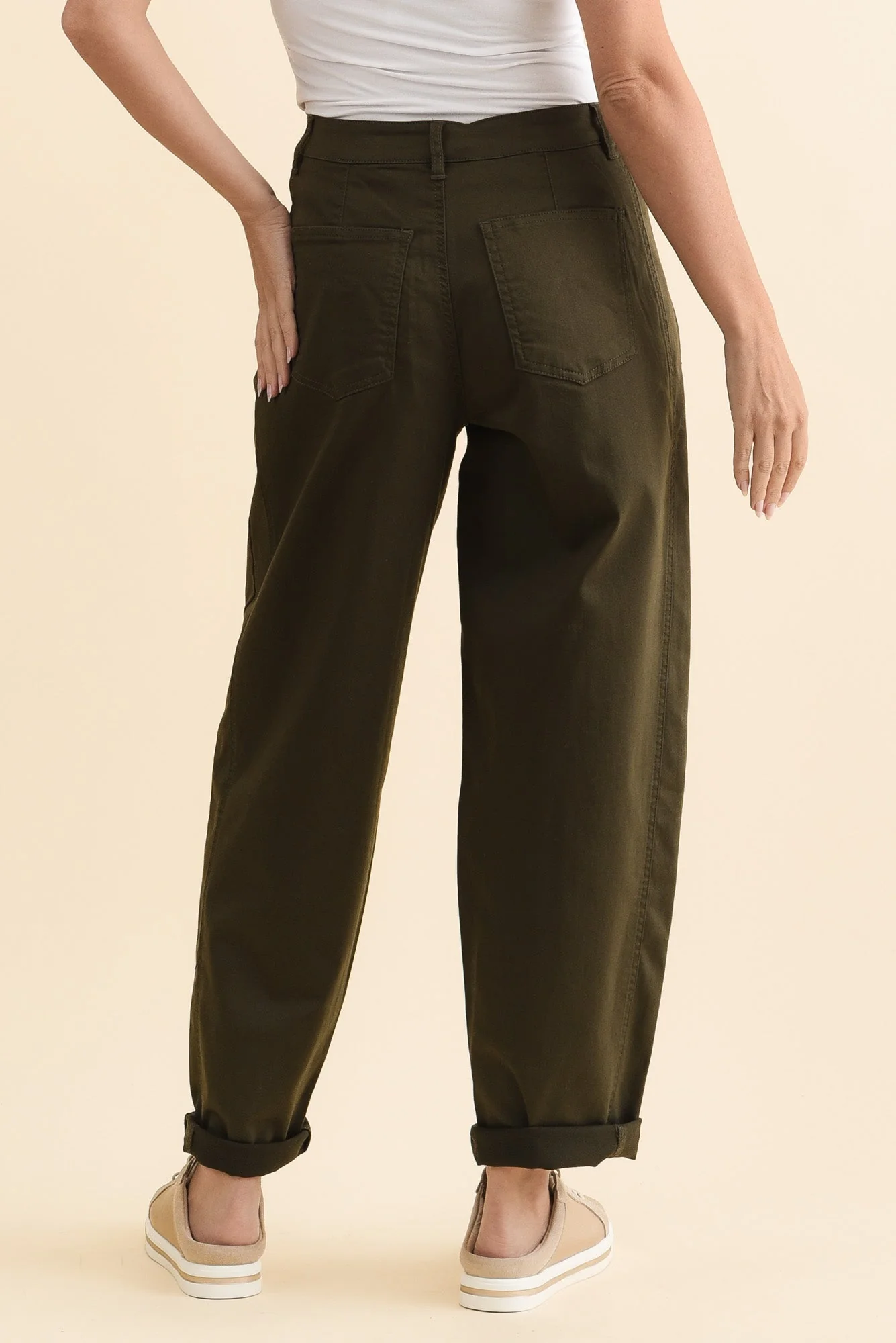 Garner Khaki Barrel Chino Pants - Image 5