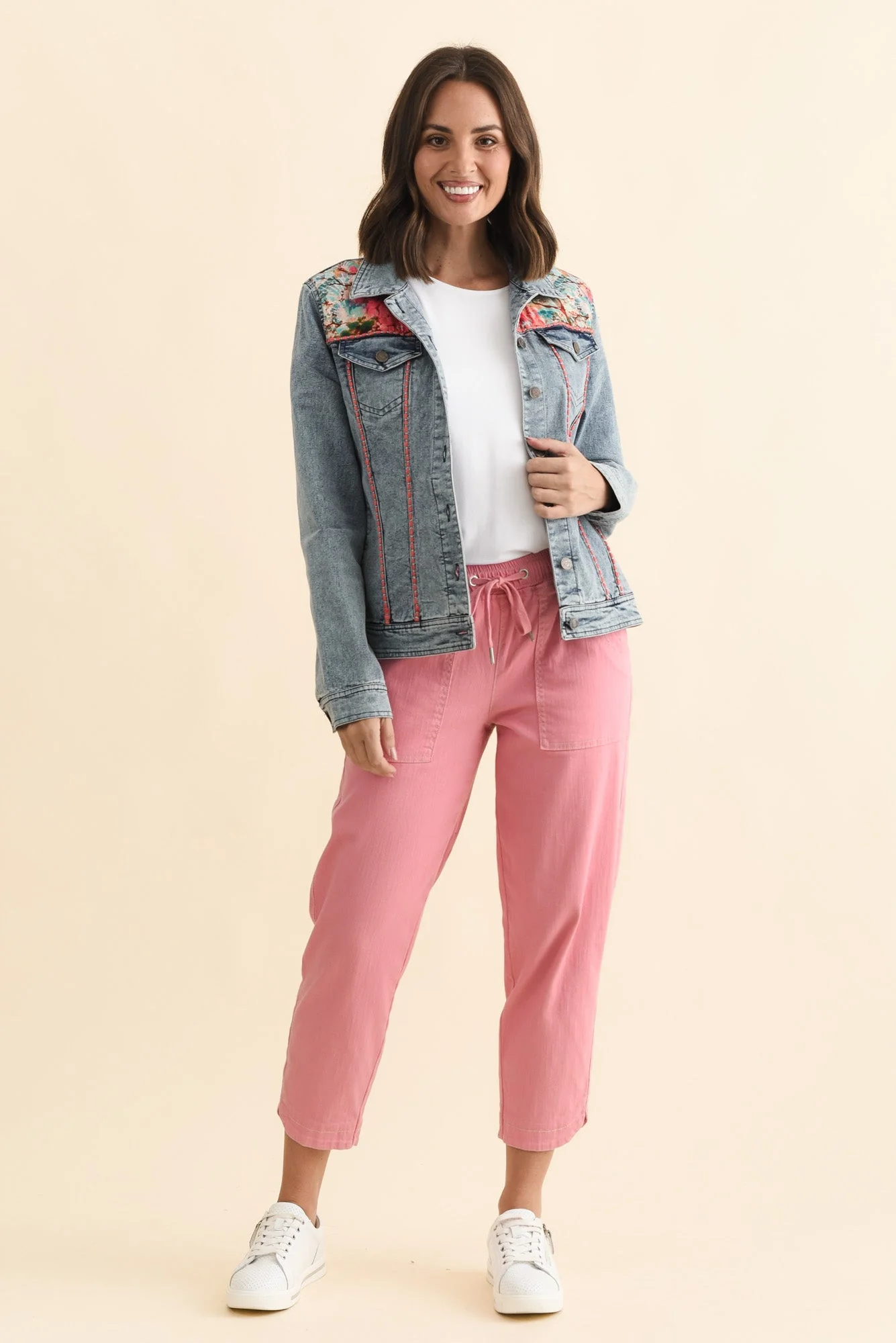 Gerri Pink Garden Denim Jacket - Image 7