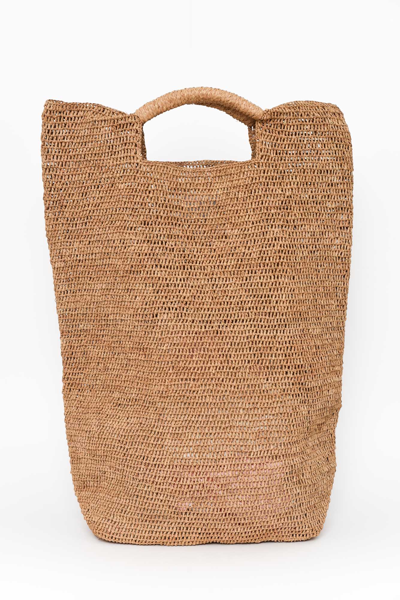 Geza Tan Raffia Tote Bag - Image 2