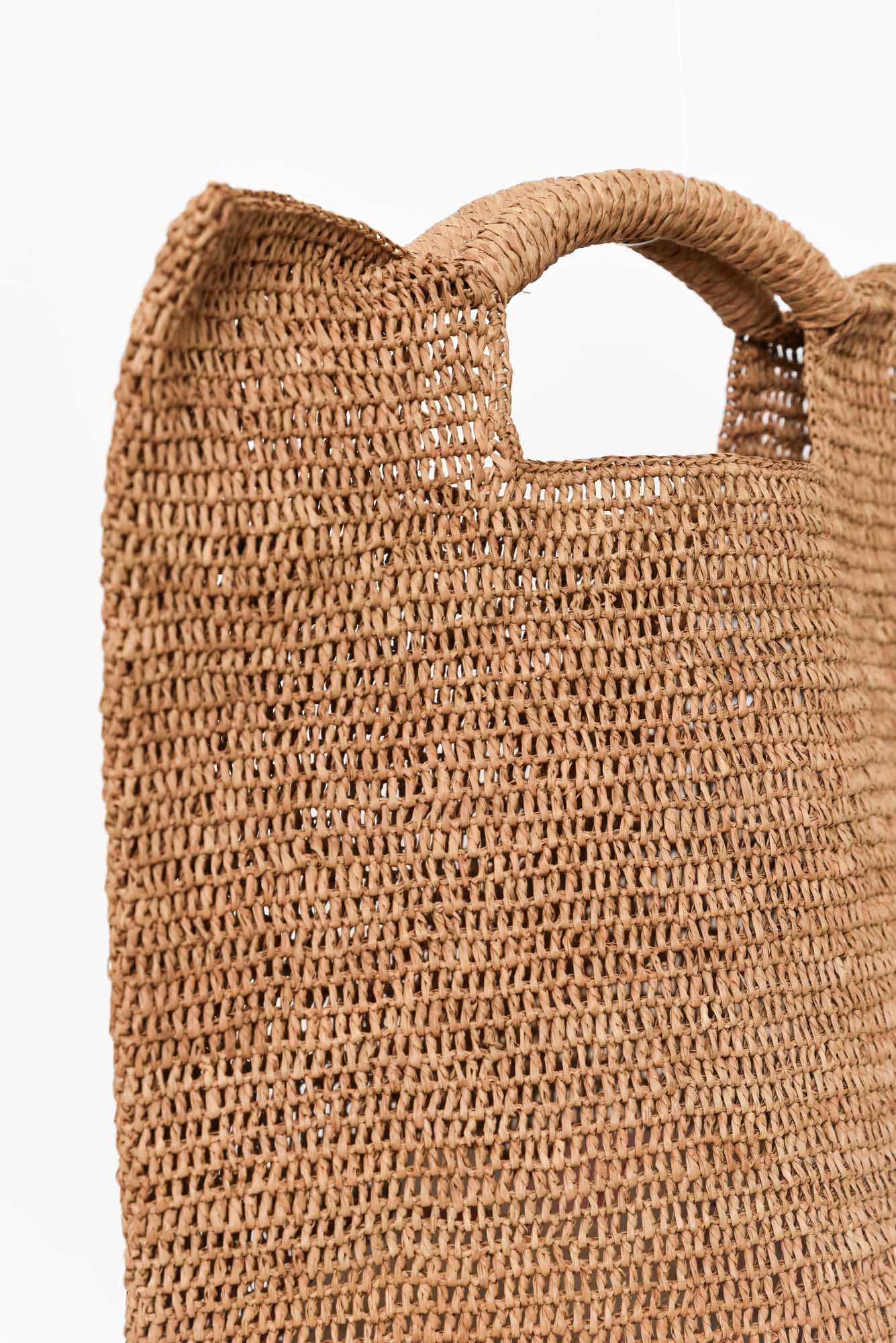 Geza Tan Raffia Tote Bag - Image 4