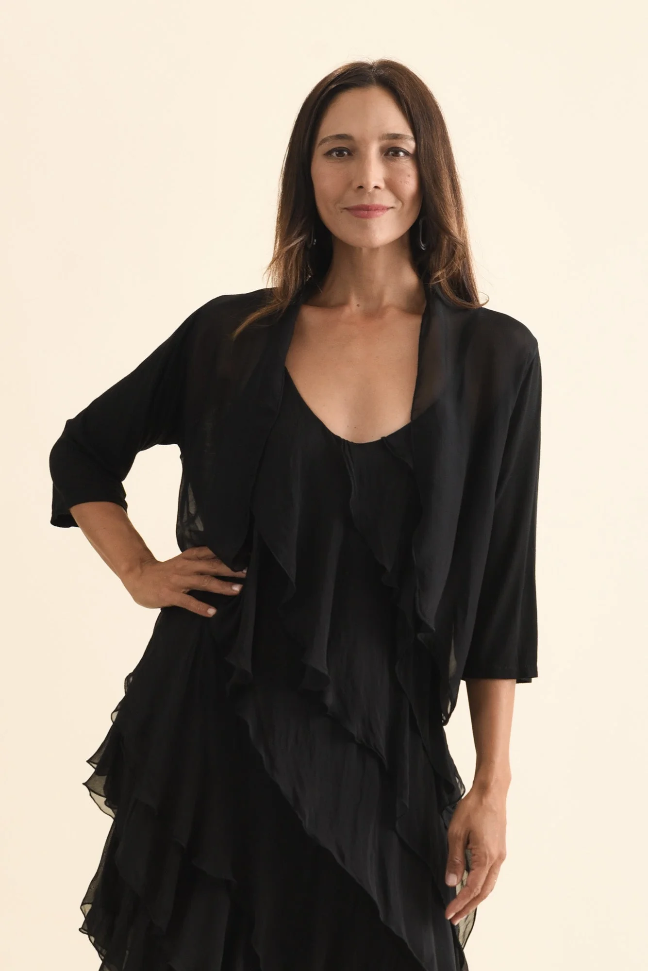 Gianetta Black Silk Cardigan