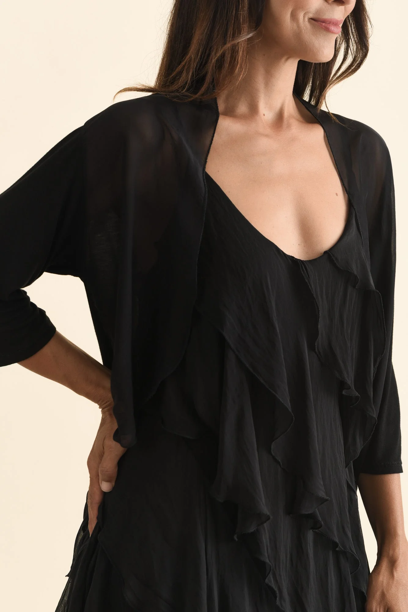 Gianetta Black Silk Cardigan - Image 5