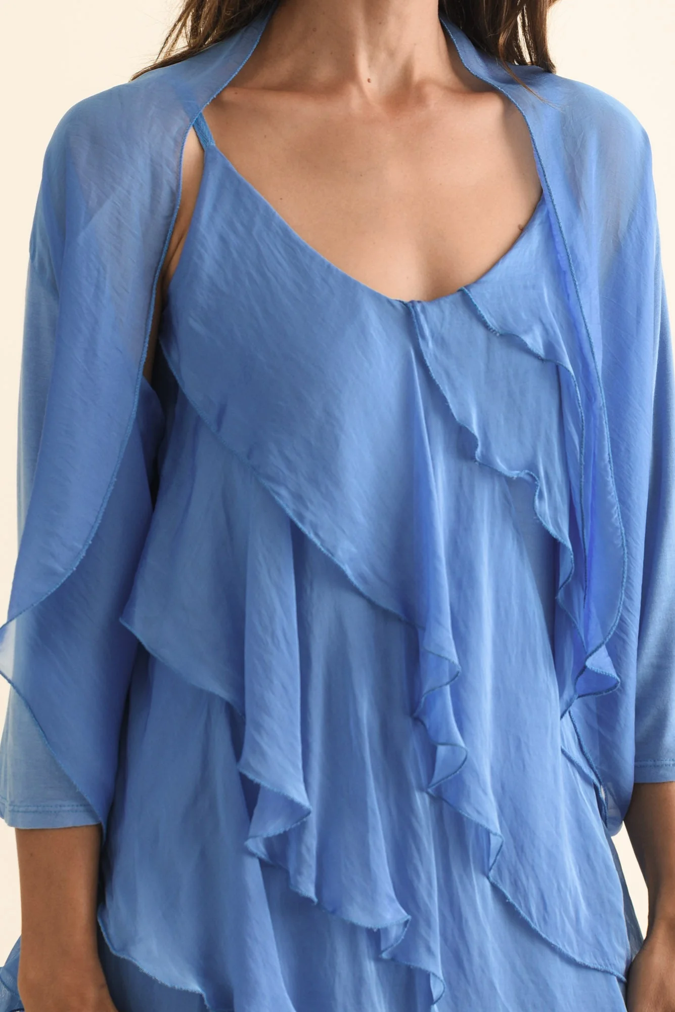 Gianetta Blue Silk Cardigan - Image 5