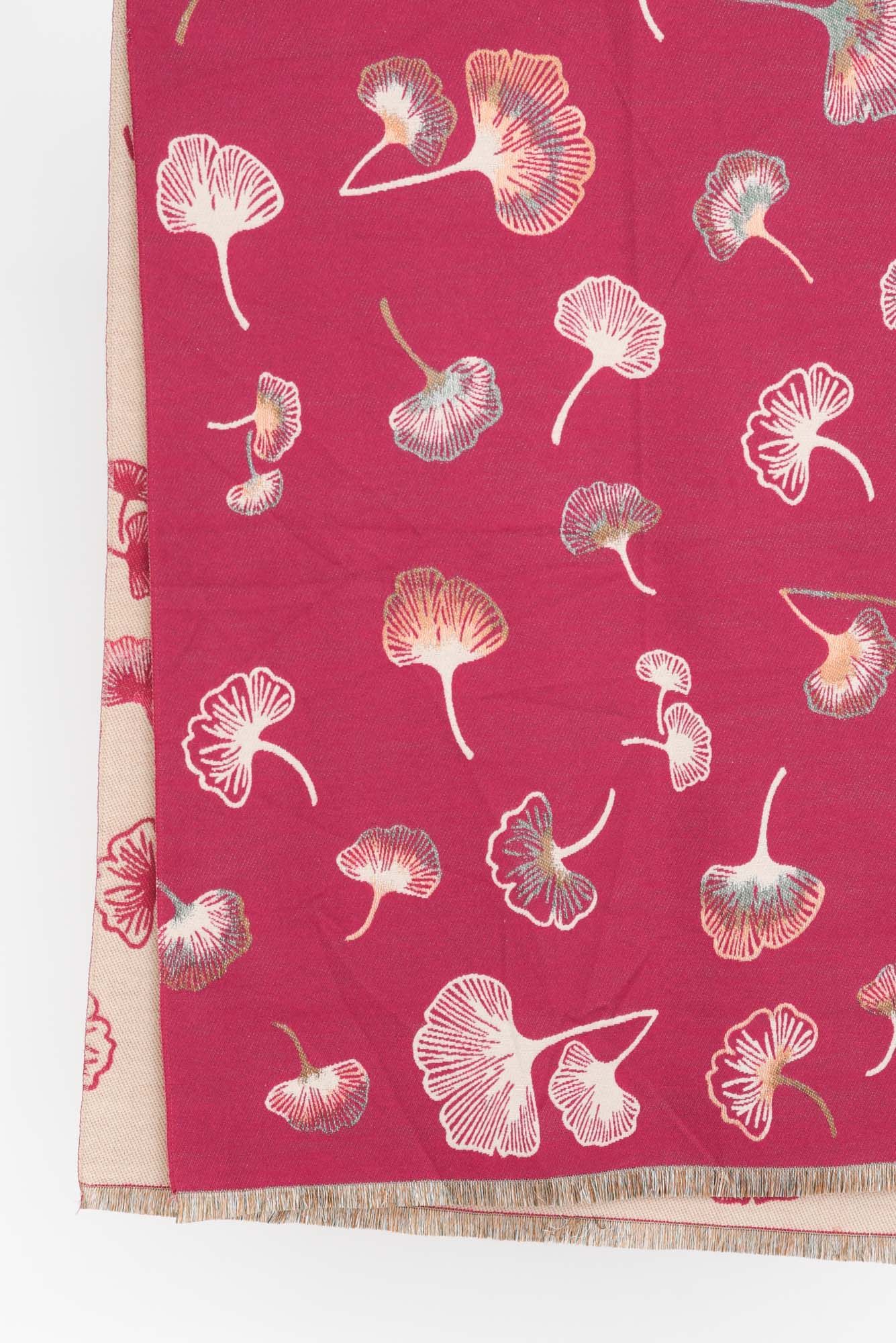 Ginko Pink Flower Scarf - Image 2