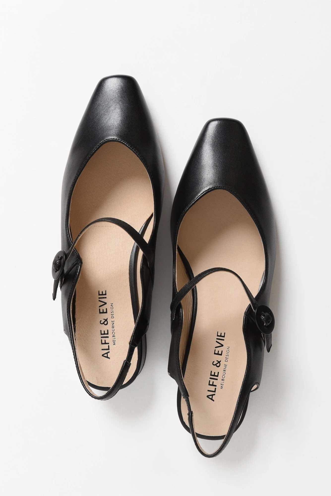 Gleam Black Leather Slingback Shoe - Image 4