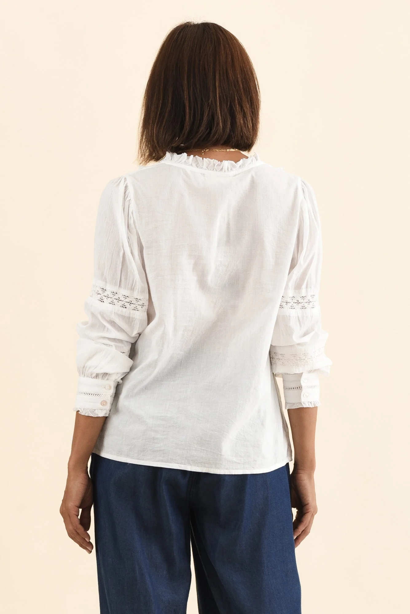 Gloria White Embroidered Cotton Top - Image 4