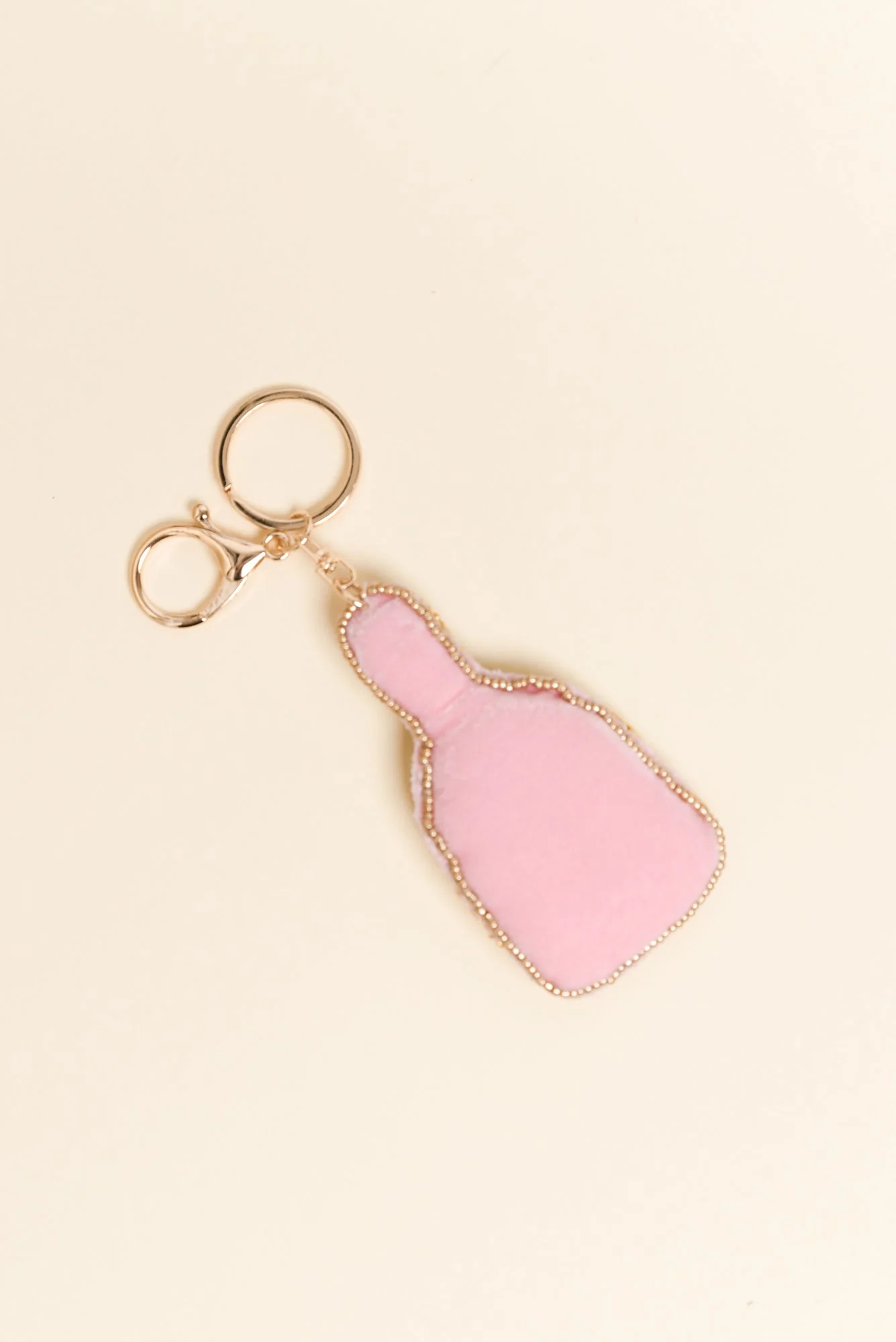 Gold Champagne Beaded Keychain - Image 2