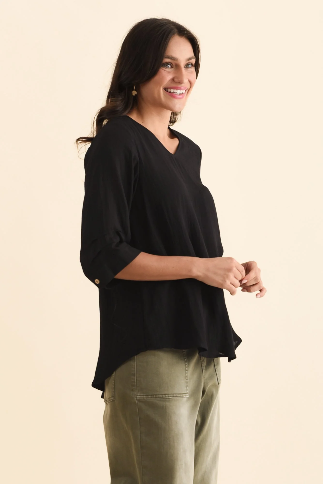 Gomez Black Button Top - Image 4