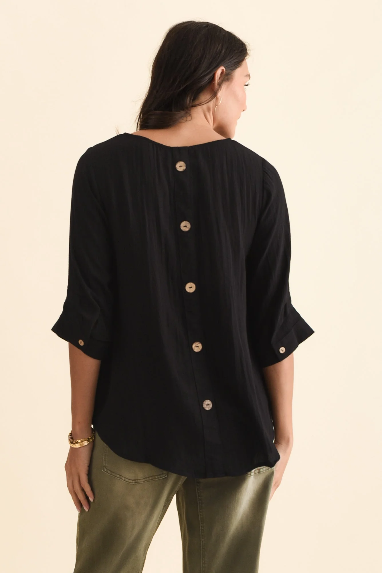 Gomez Black Button Top - Image 5