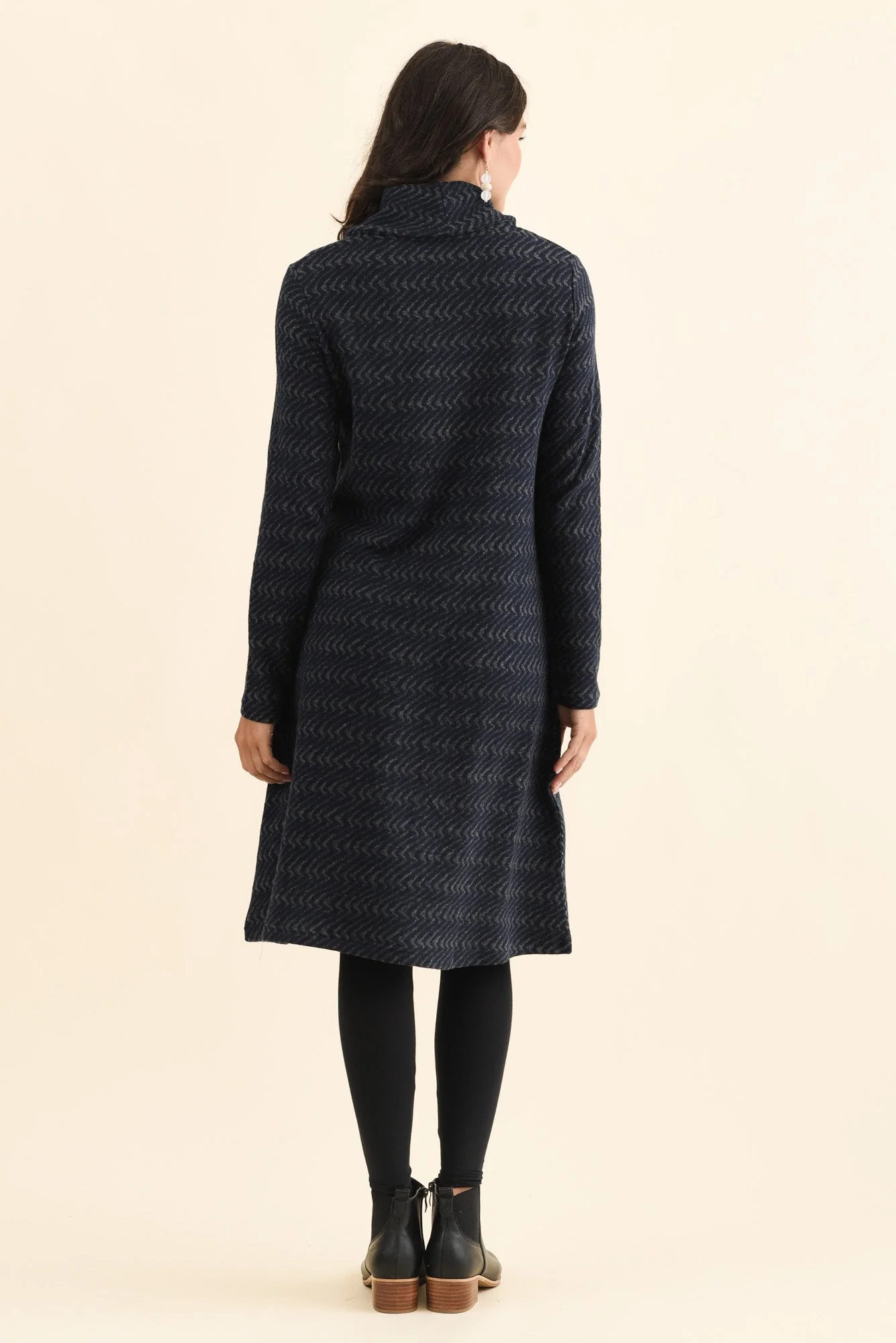 Grenadine Navy Cotton Knit Dress - Image 4