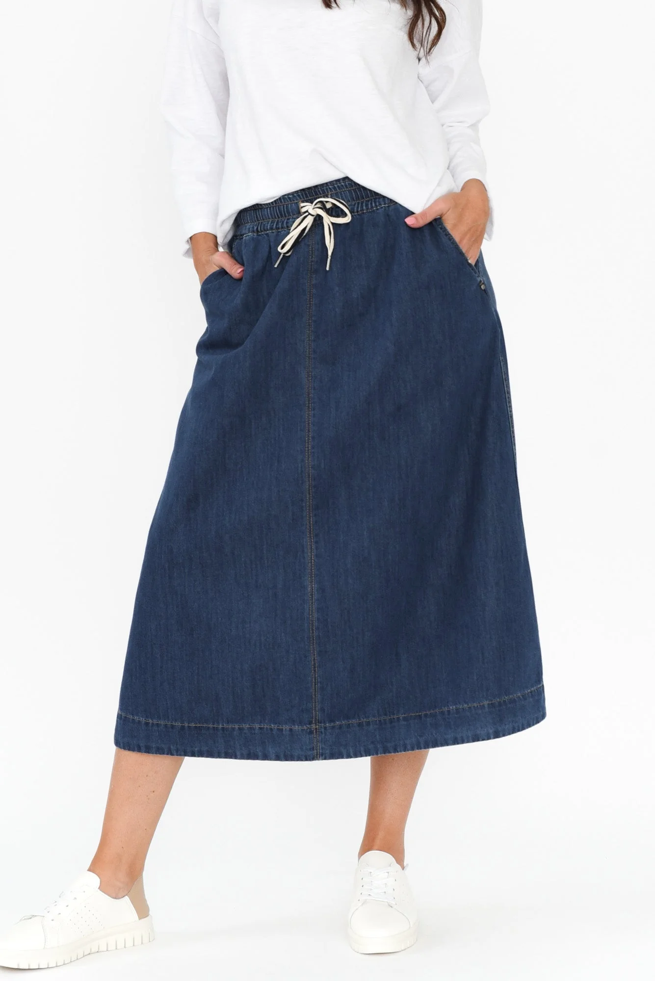 Greta Dark Denim Skirt