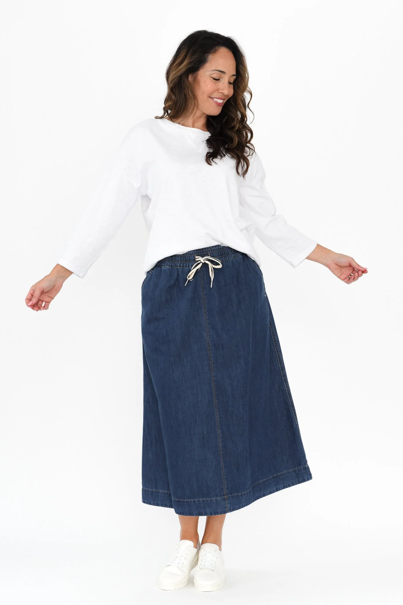 Greta Dark Denim Skirt - Image 6