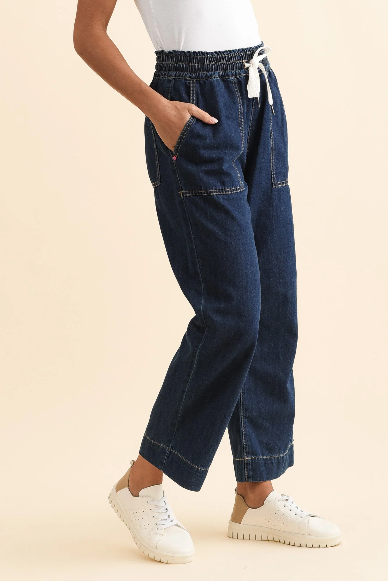 Gretal Dark Denim Cropped Pants - Image 3