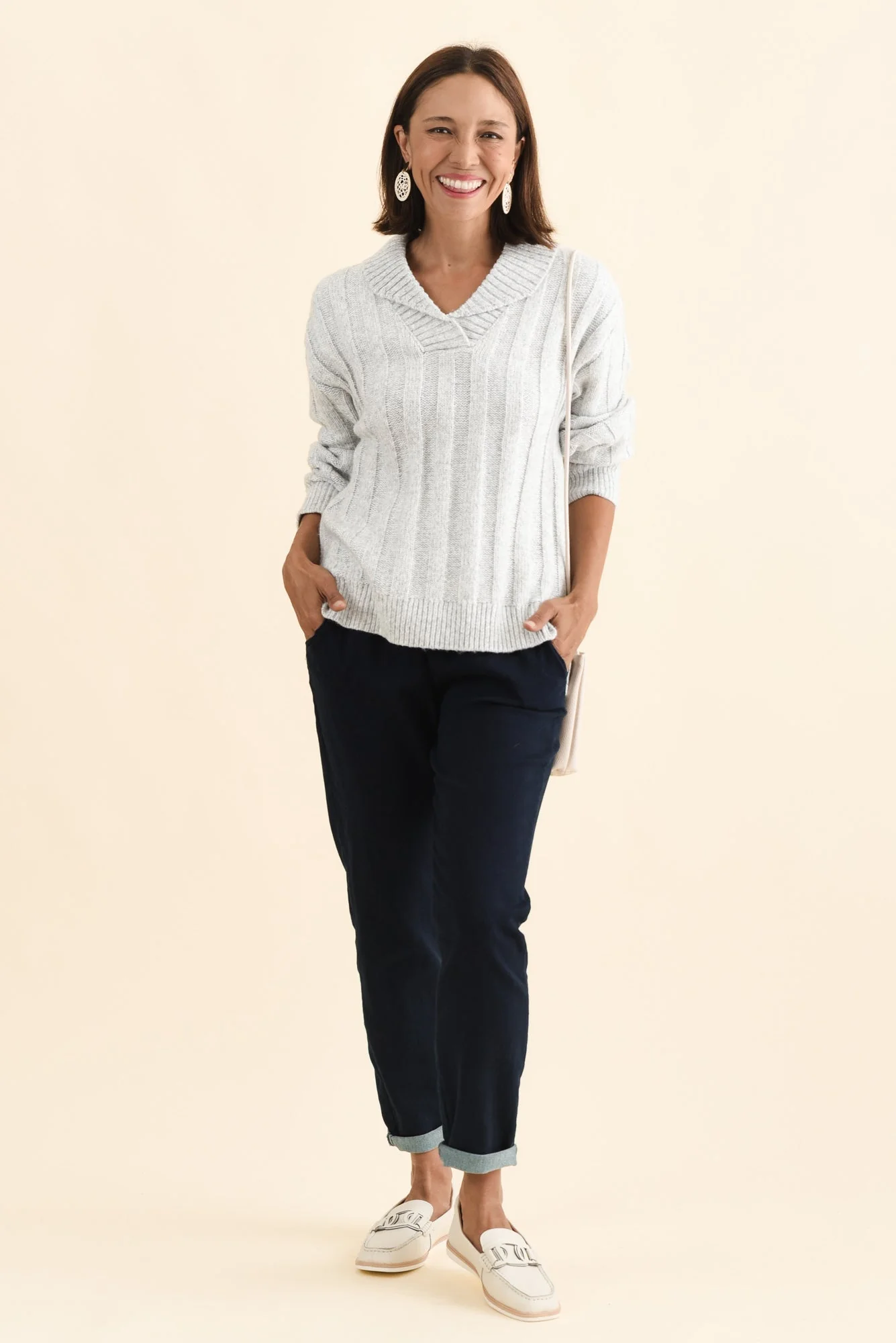 Guy Grey Collared Knit Jumper - Image 6