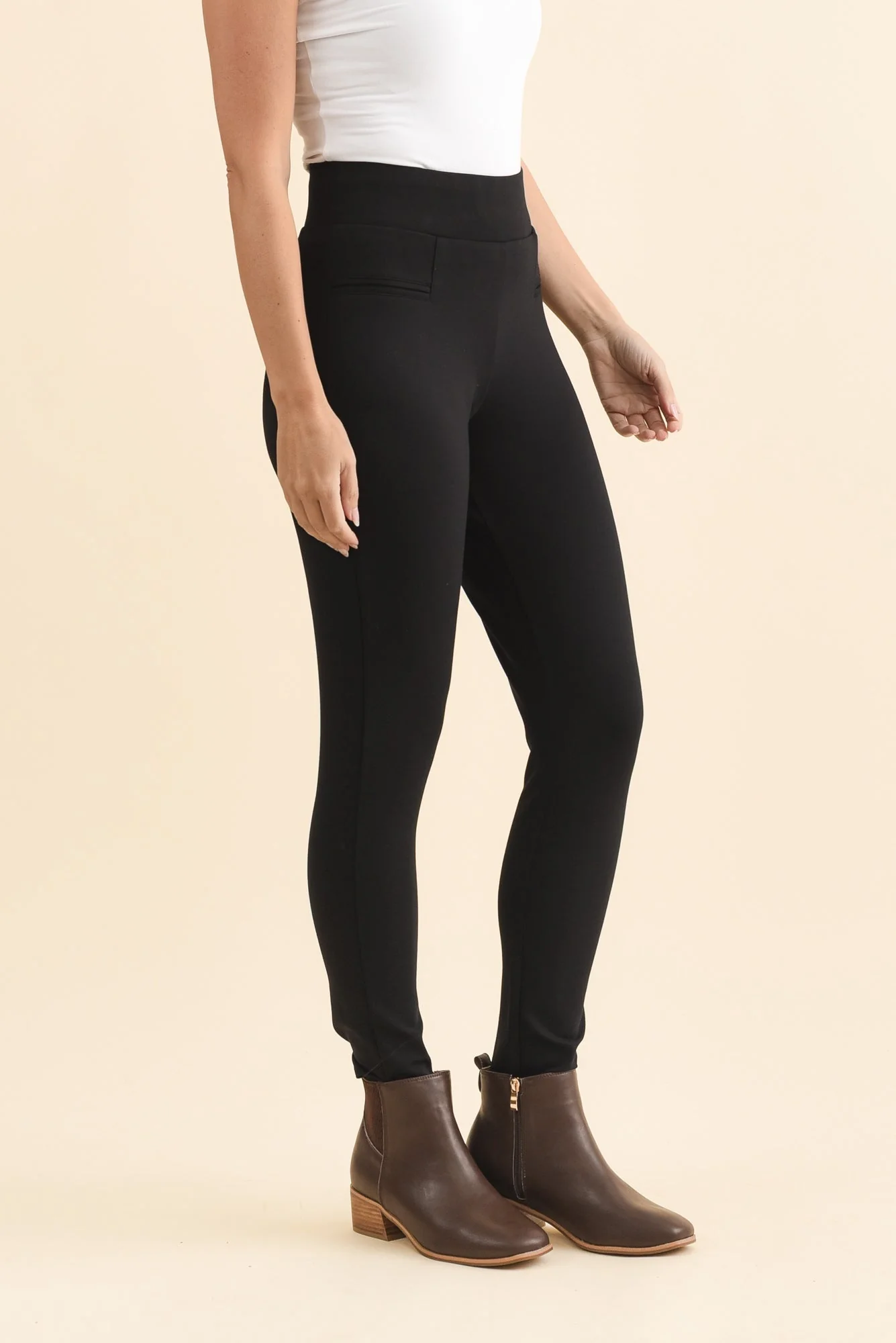 Gwyn Black Ponte Leggings - Image 3