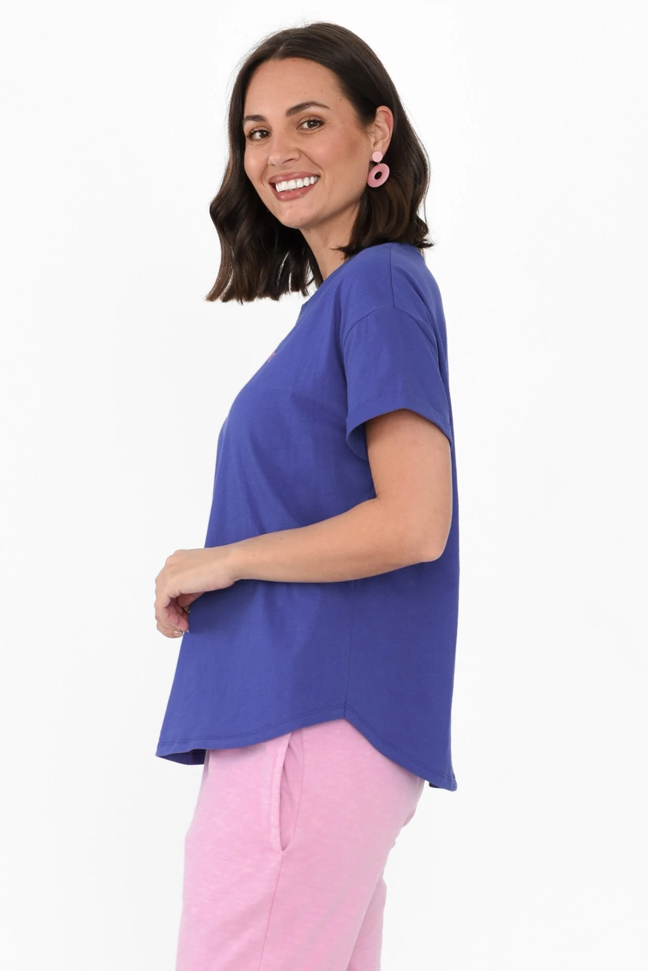 Halli Blue Cotton Tee - Image 3