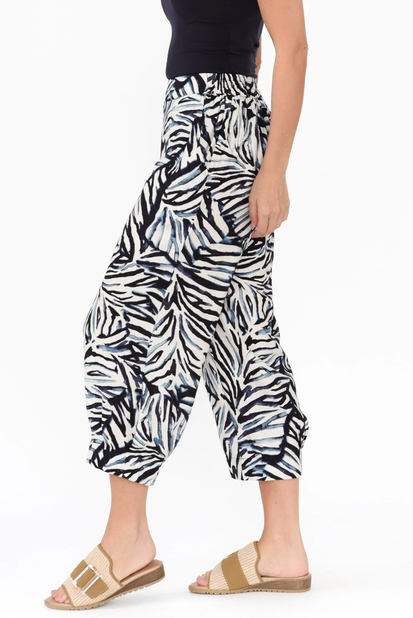 Hallie Blue Palm Pocket Pants - Image 3
