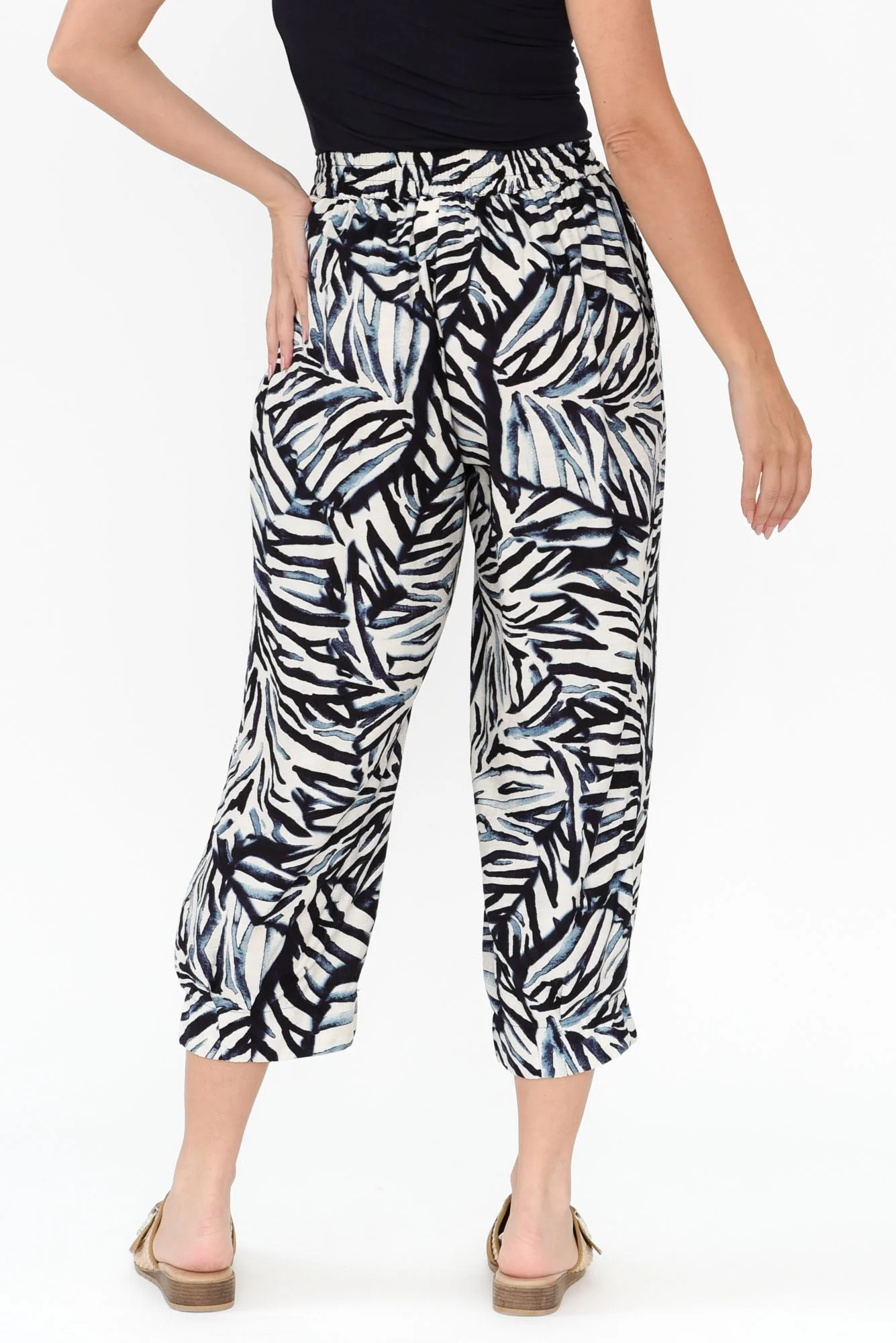 Hallie Blue Palm Pocket Pants - Image 4