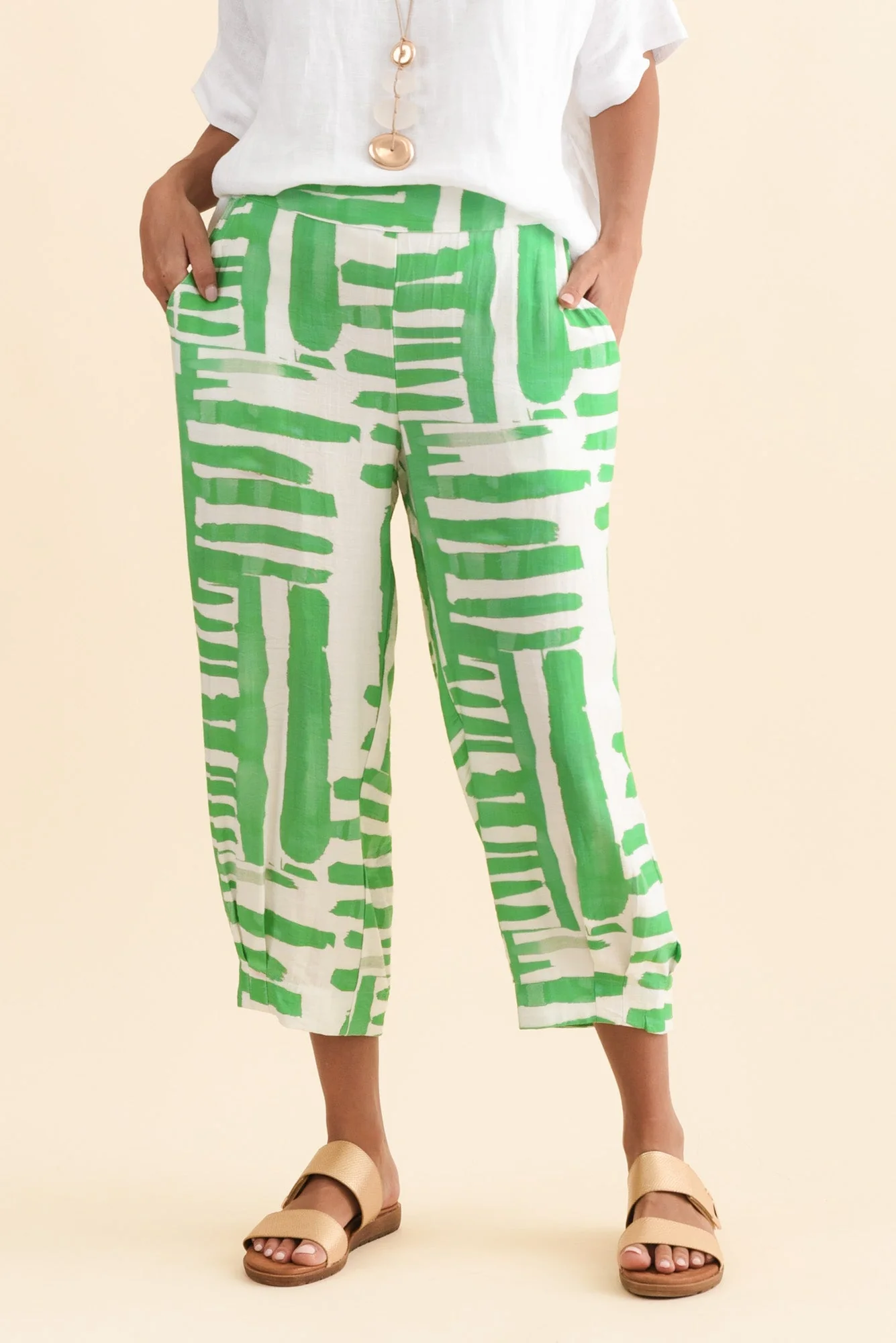 Hallie Green Geo Pocket Pants - Image 2