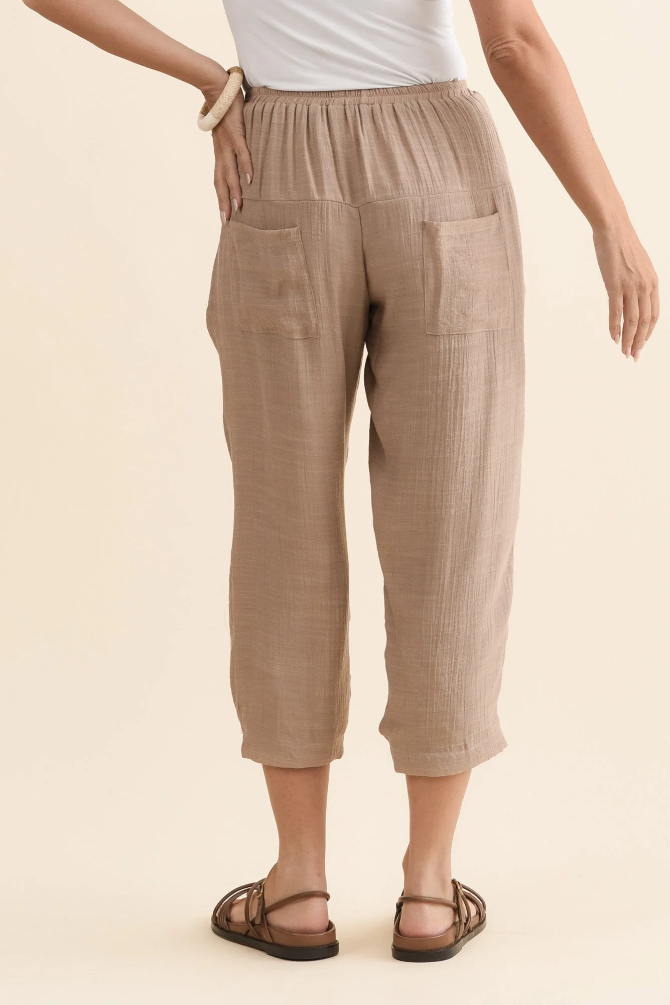 Harden Beige Cotton Blend Pants - Image 4