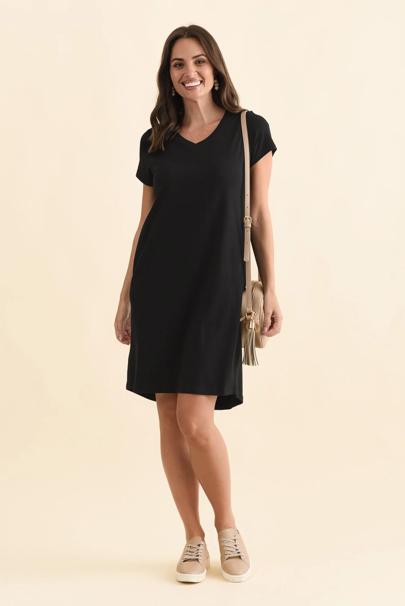 Harley Black Cotton Tee Dress