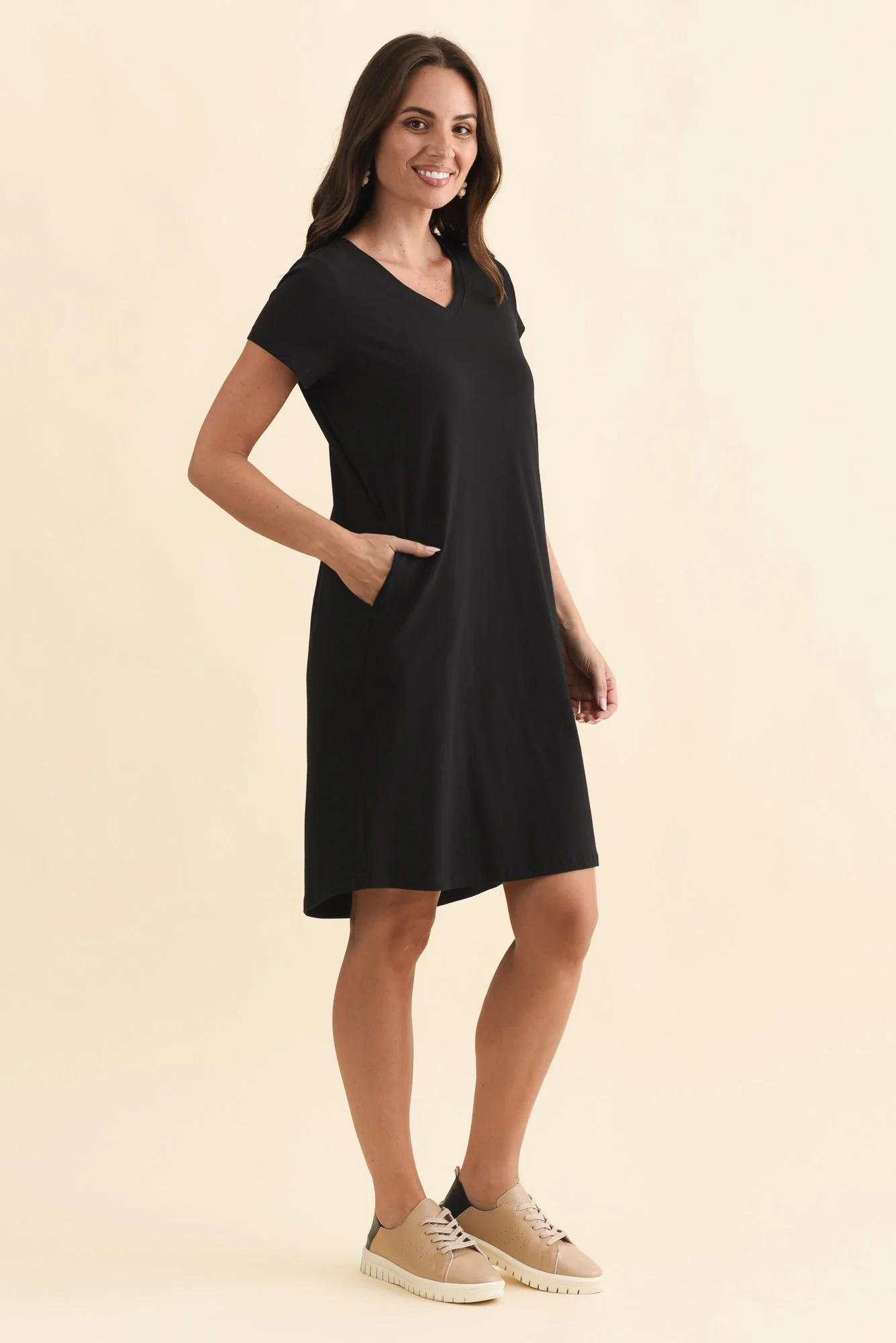 Harley Black Cotton Tee Dress - Image 3