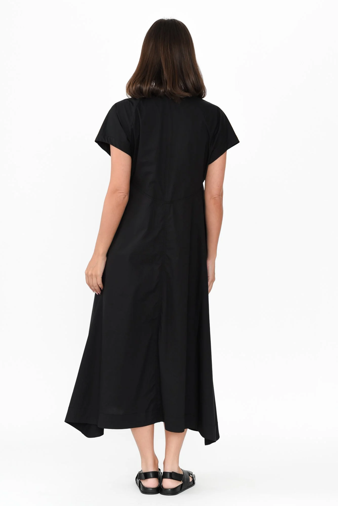 Harlyn Black Cotton Tulip Dress - Image 5