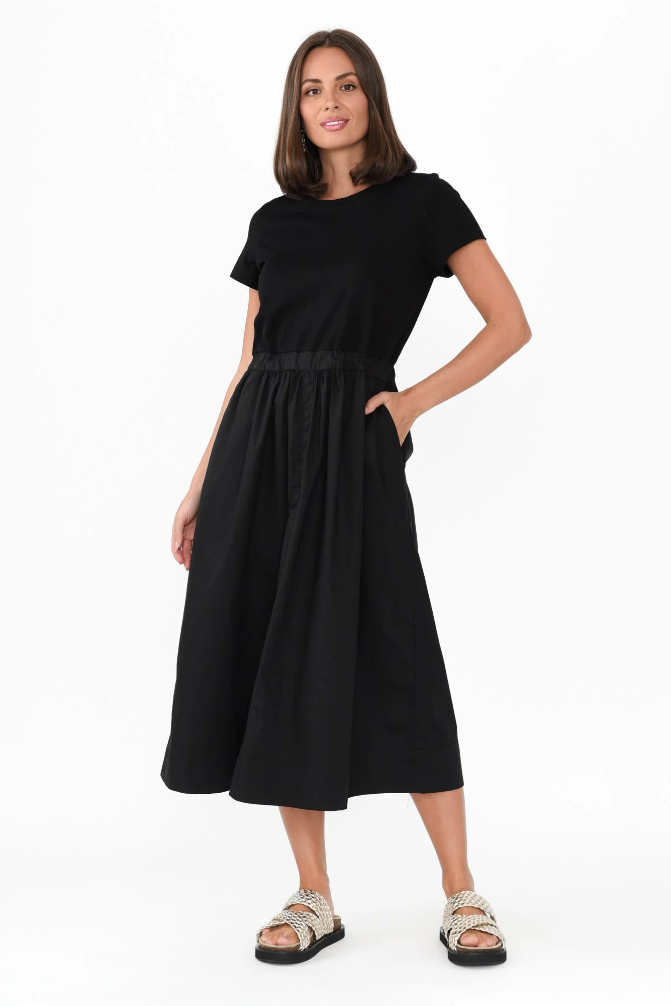 Harlyn Black Splice Tee Dress - Image 2