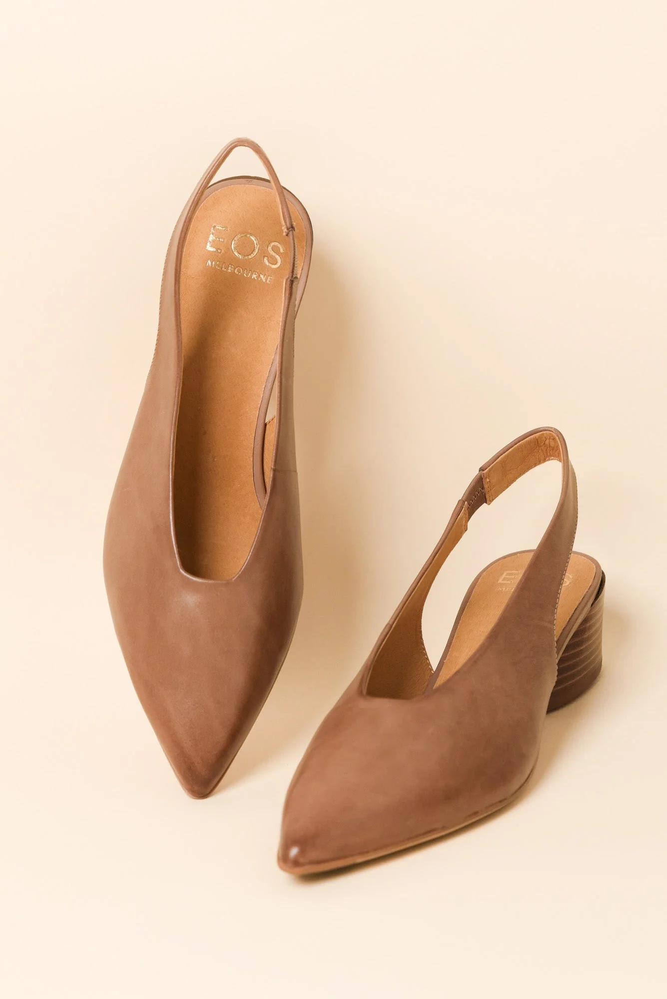 Hatti Taupe Leather Slingback Heel - Image 2