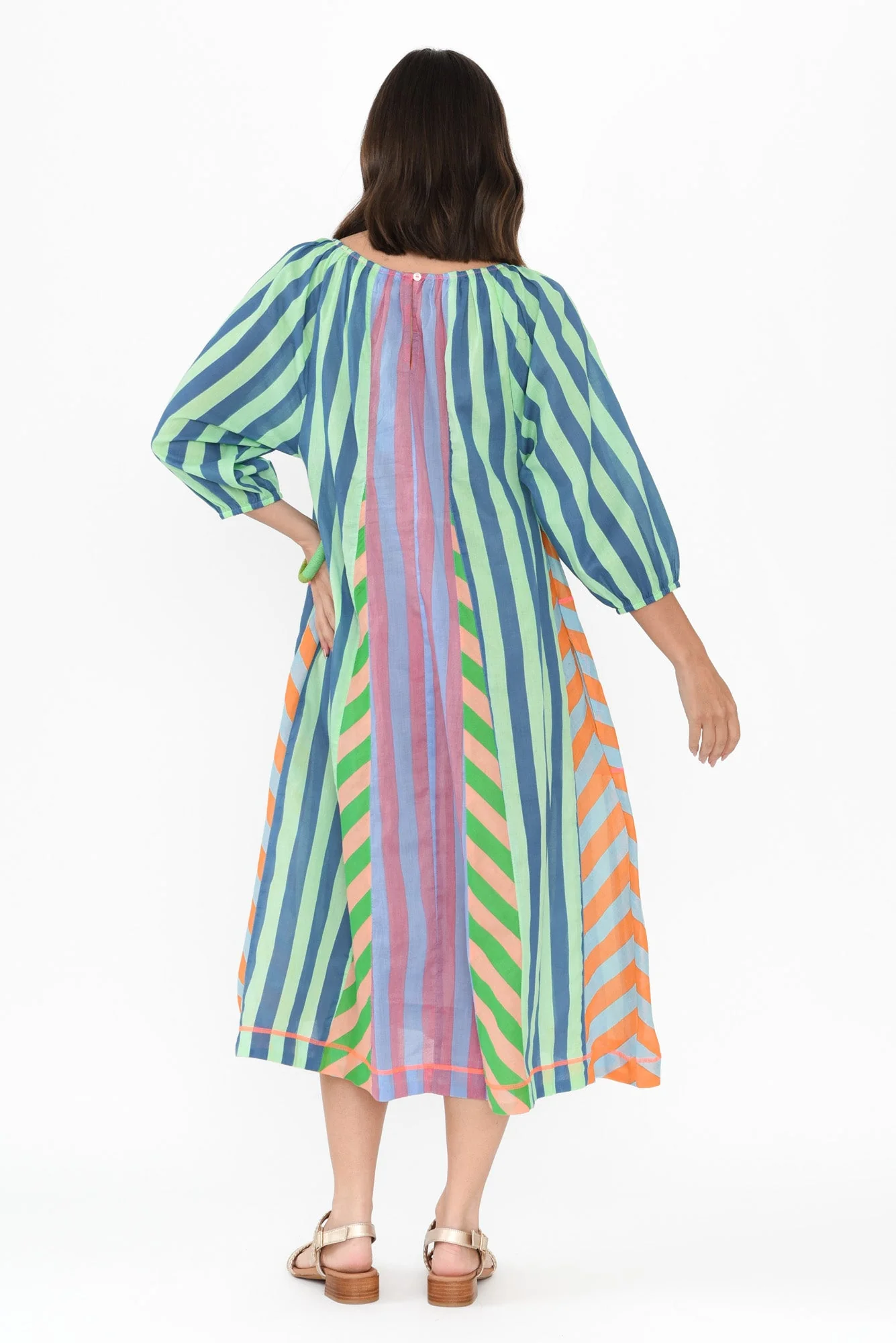 Hattie Blue Stripe Cotton Pocket Dress - Image 4