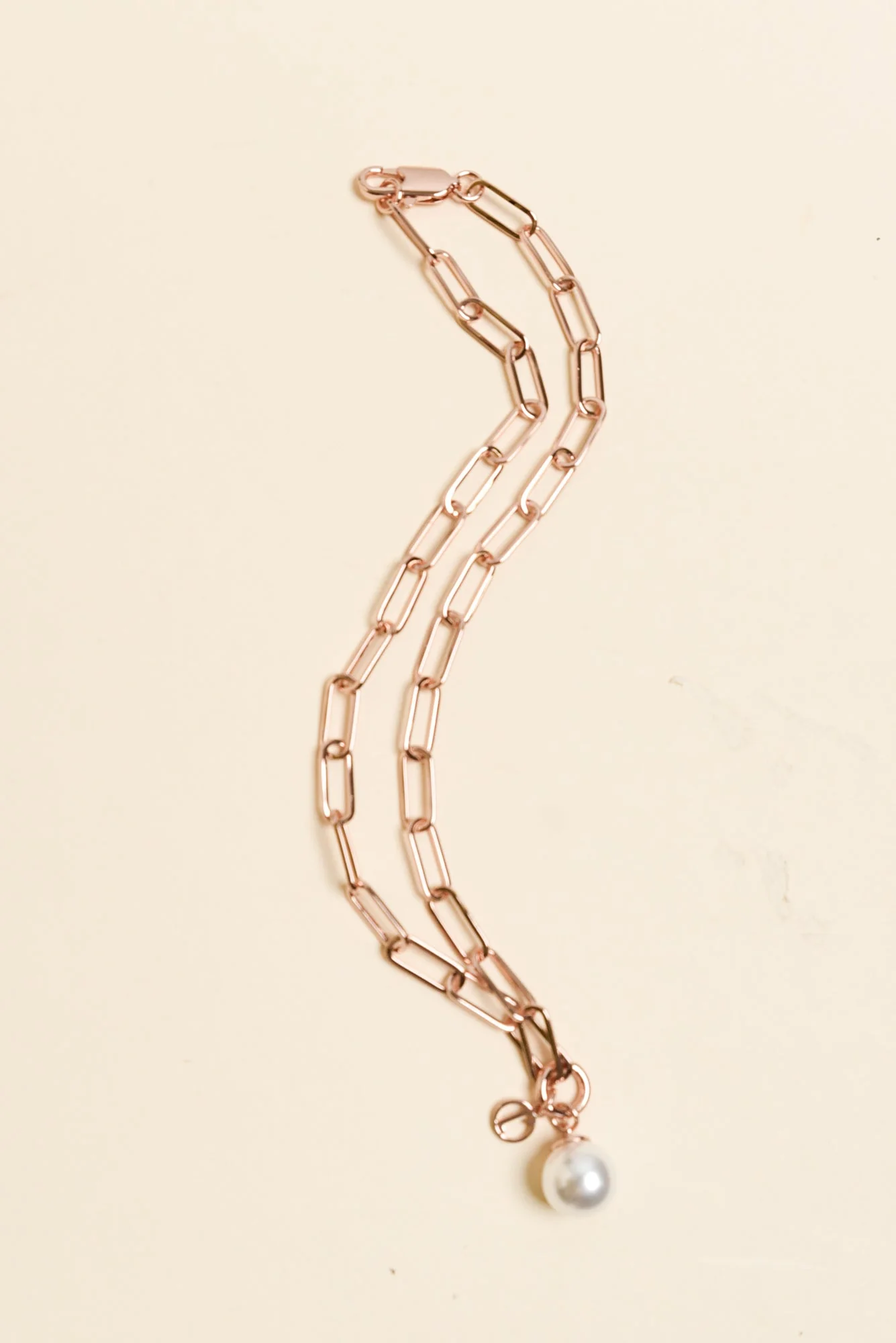 Hayley Rose Gold Pearl Pendant Necklace