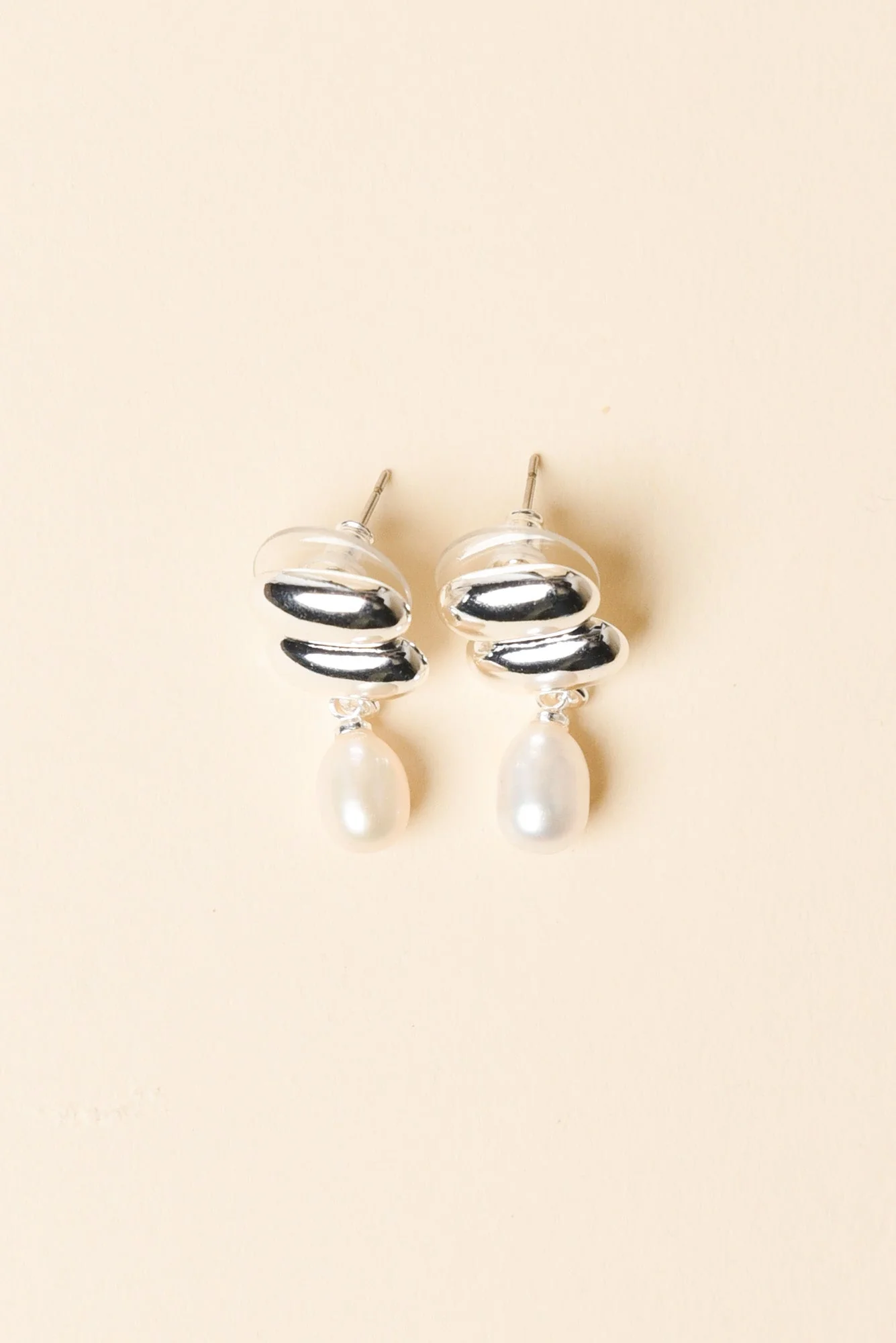 Heidi Silver Pearl Drop Earrings