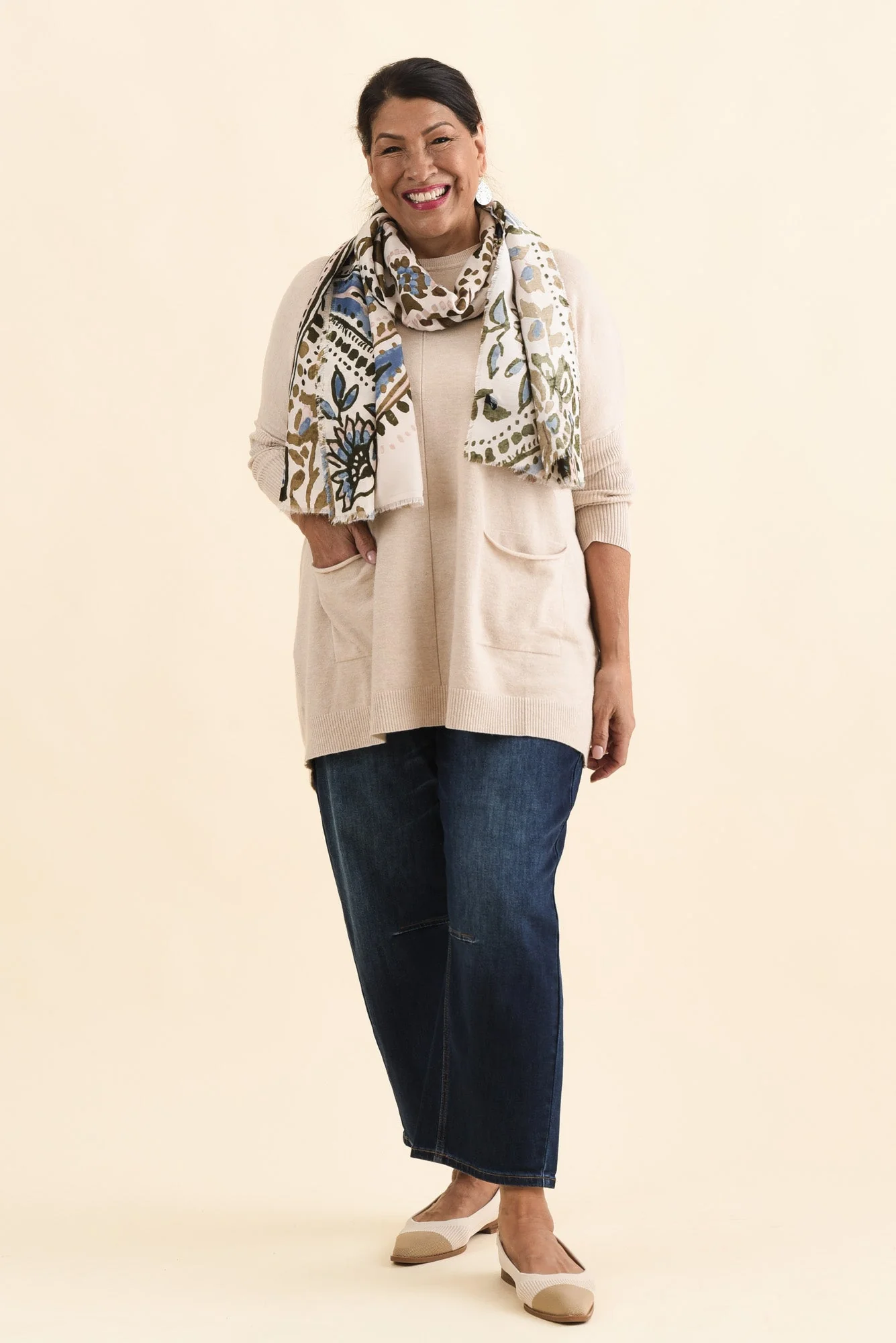 Helsinki Beige Knit Pocket Jumper - Image 9