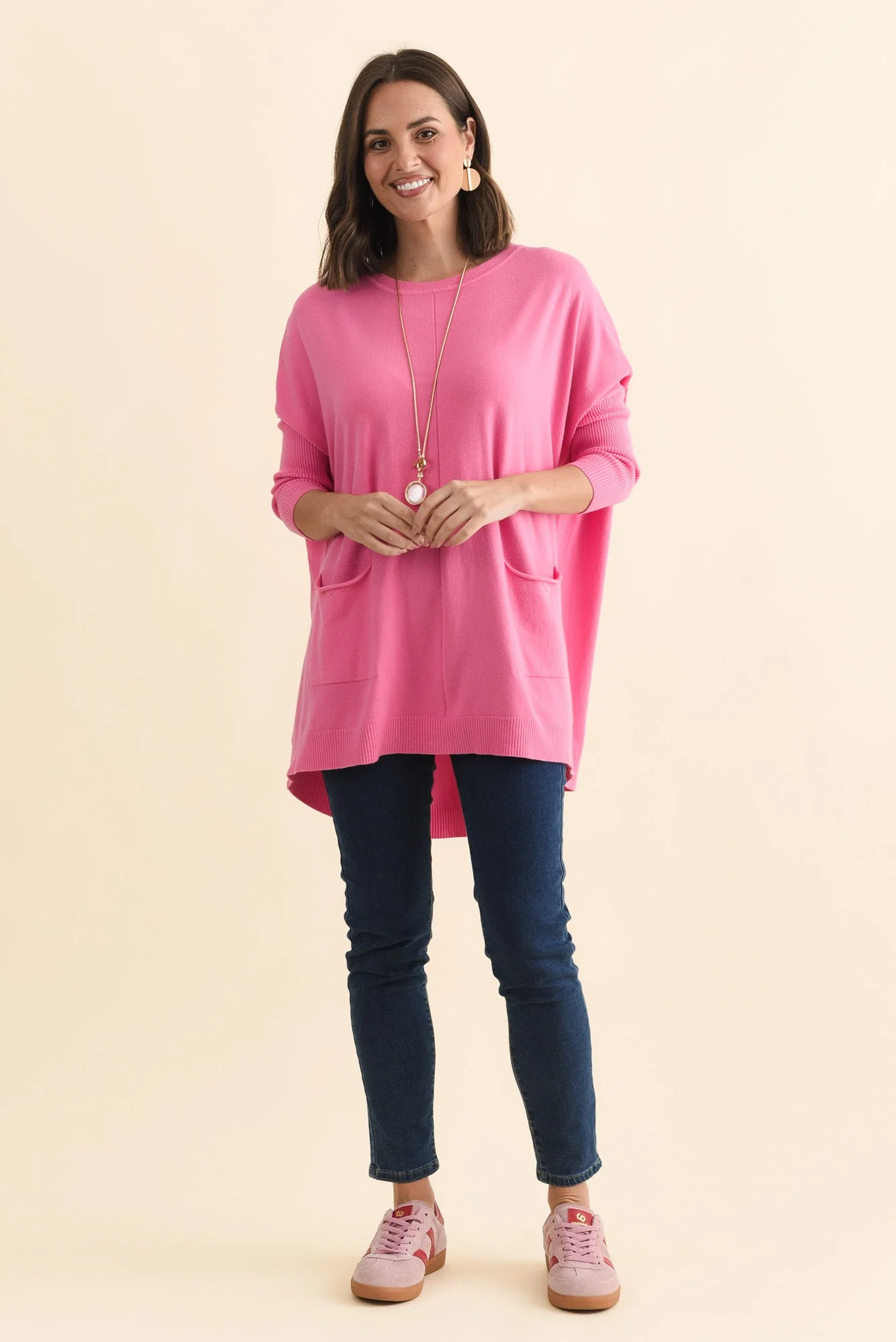 Helsinki Hot Pink Knit Pocket Jumper - Image 7