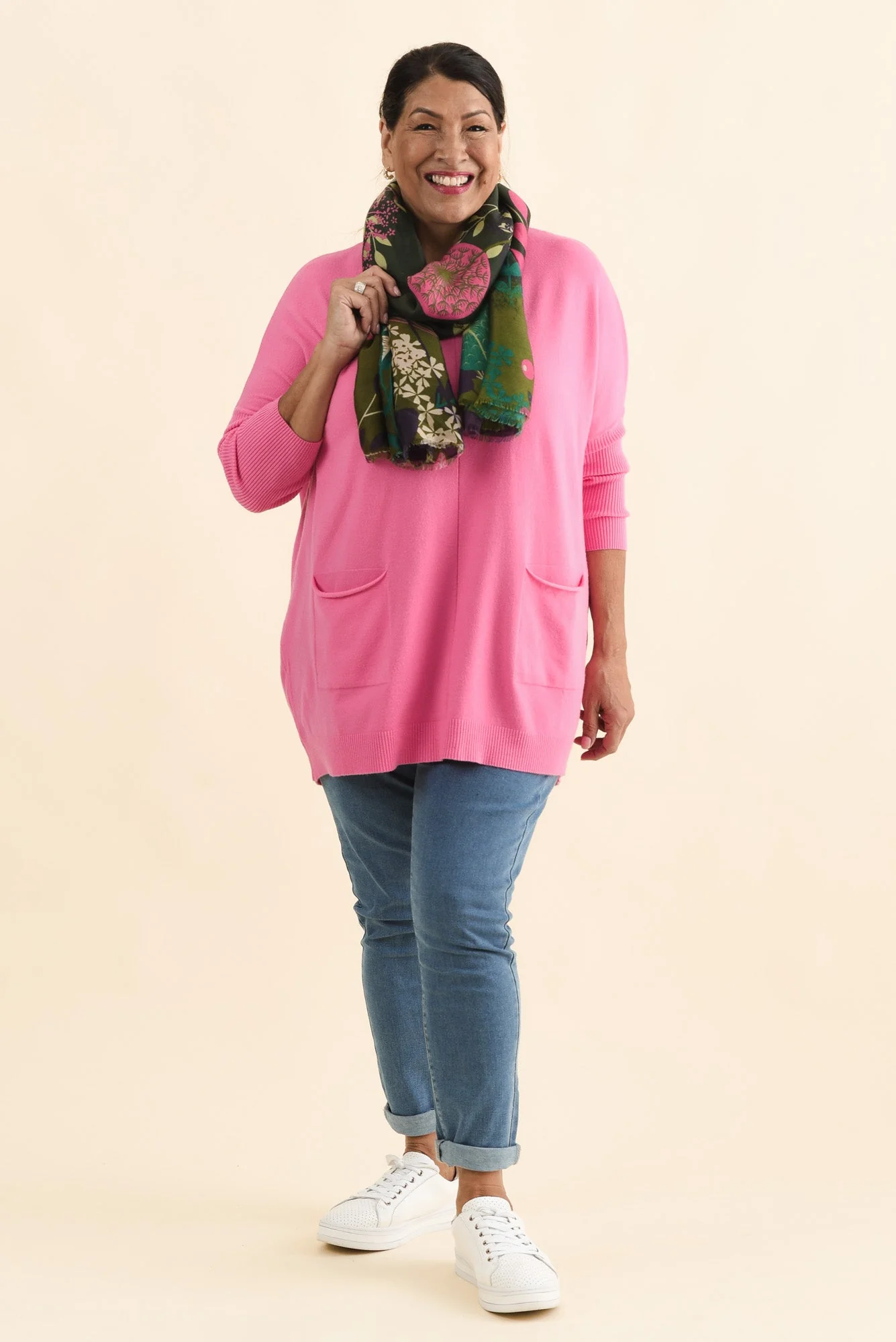 Helsinki Hot Pink Knit Pocket Jumper - Image 9