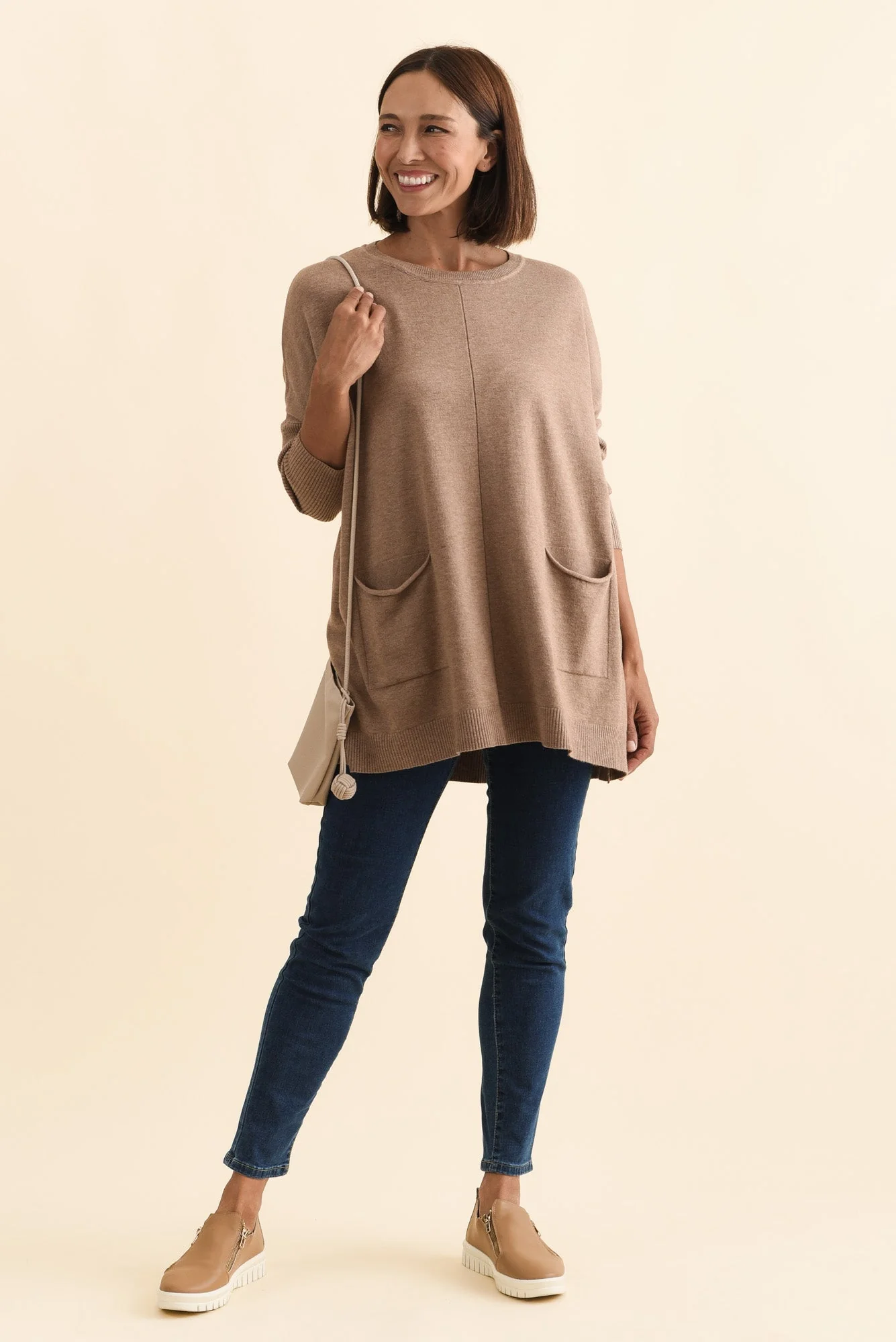 Helsinki Mocha Knit Pocket Jumper - Image 3