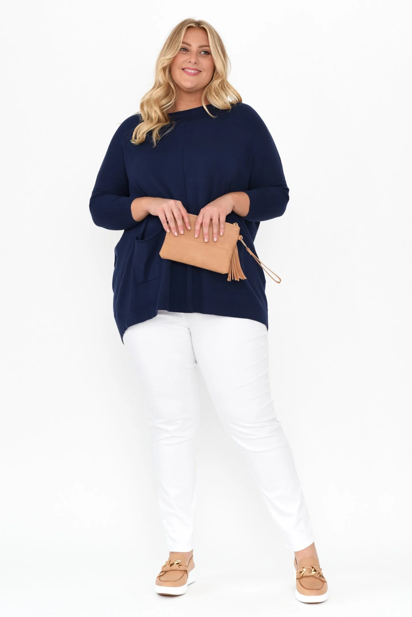Helsinki Navy Knit Pocket Jumper - Image 13