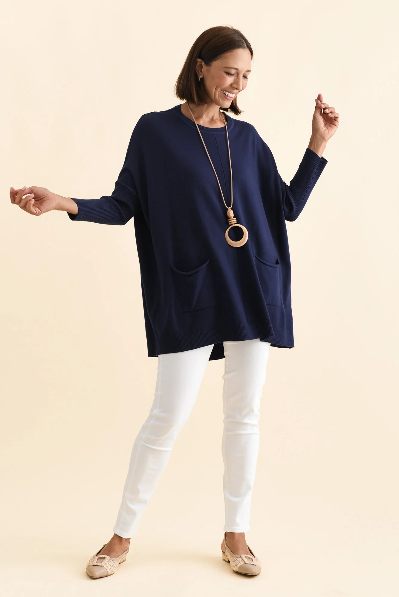 Helsinki Navy Knit Pocket Jumper - Image 7